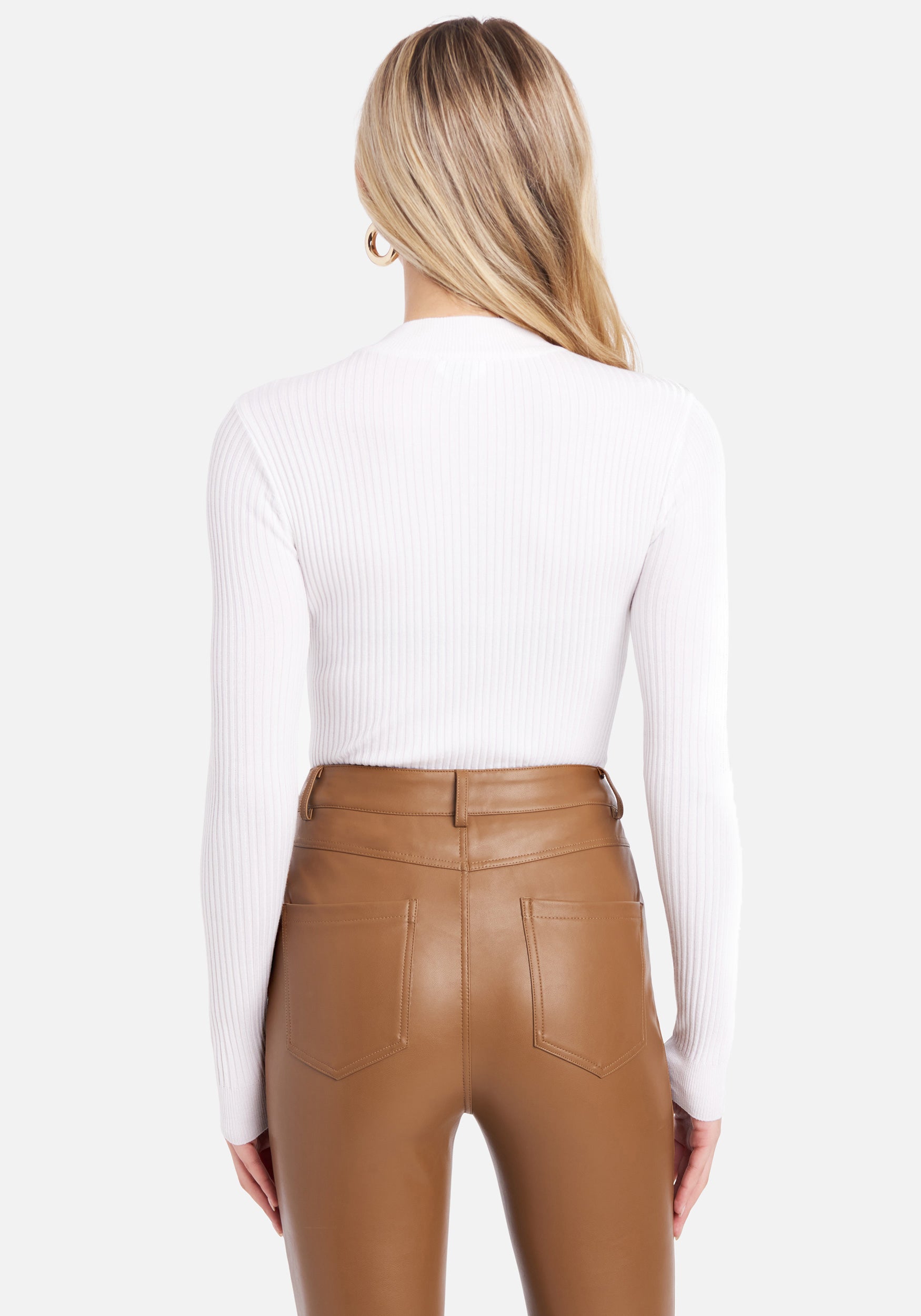 Gold Button Mock Neck Sweater
