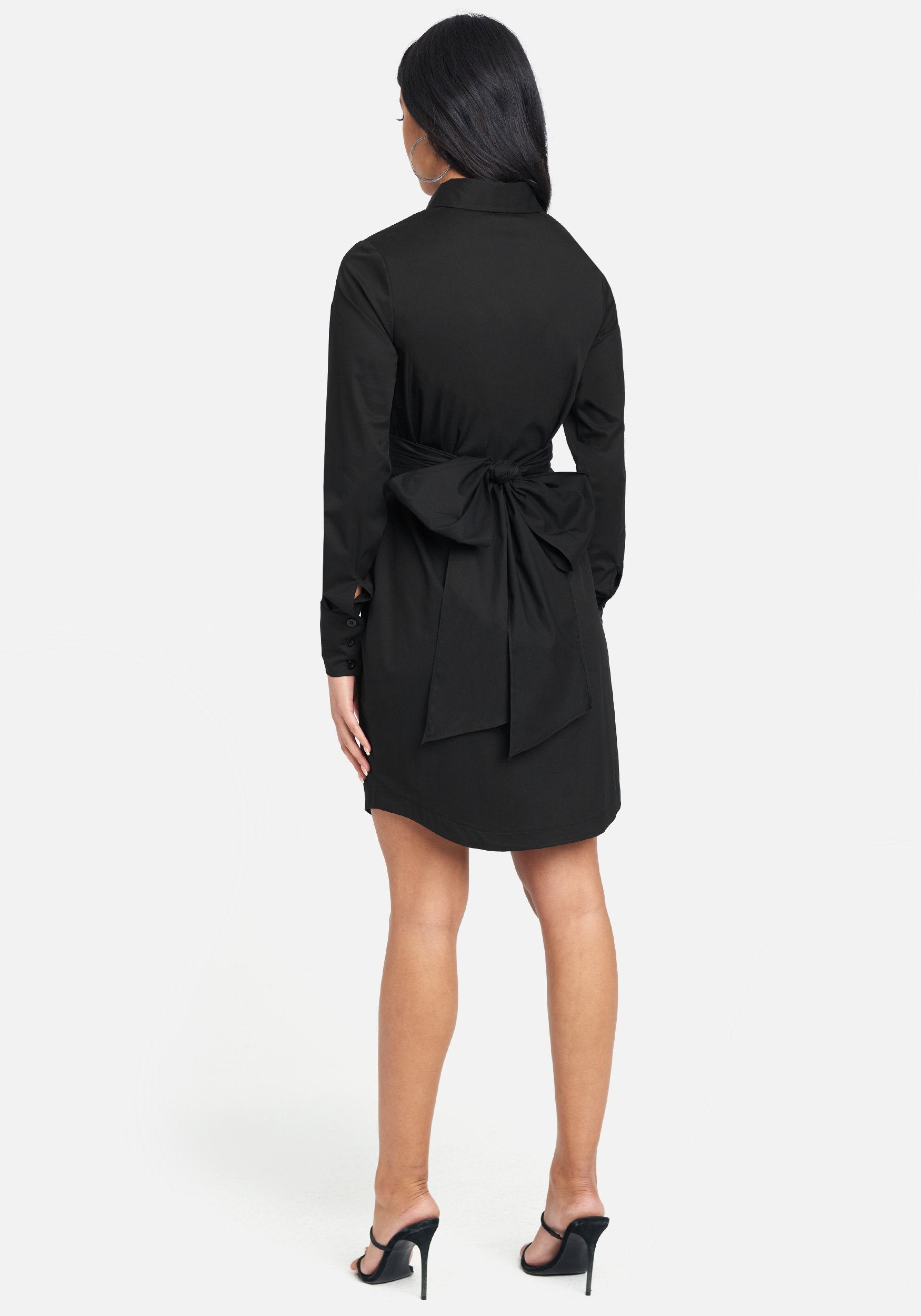 Stretch Poplin Shirt Dress