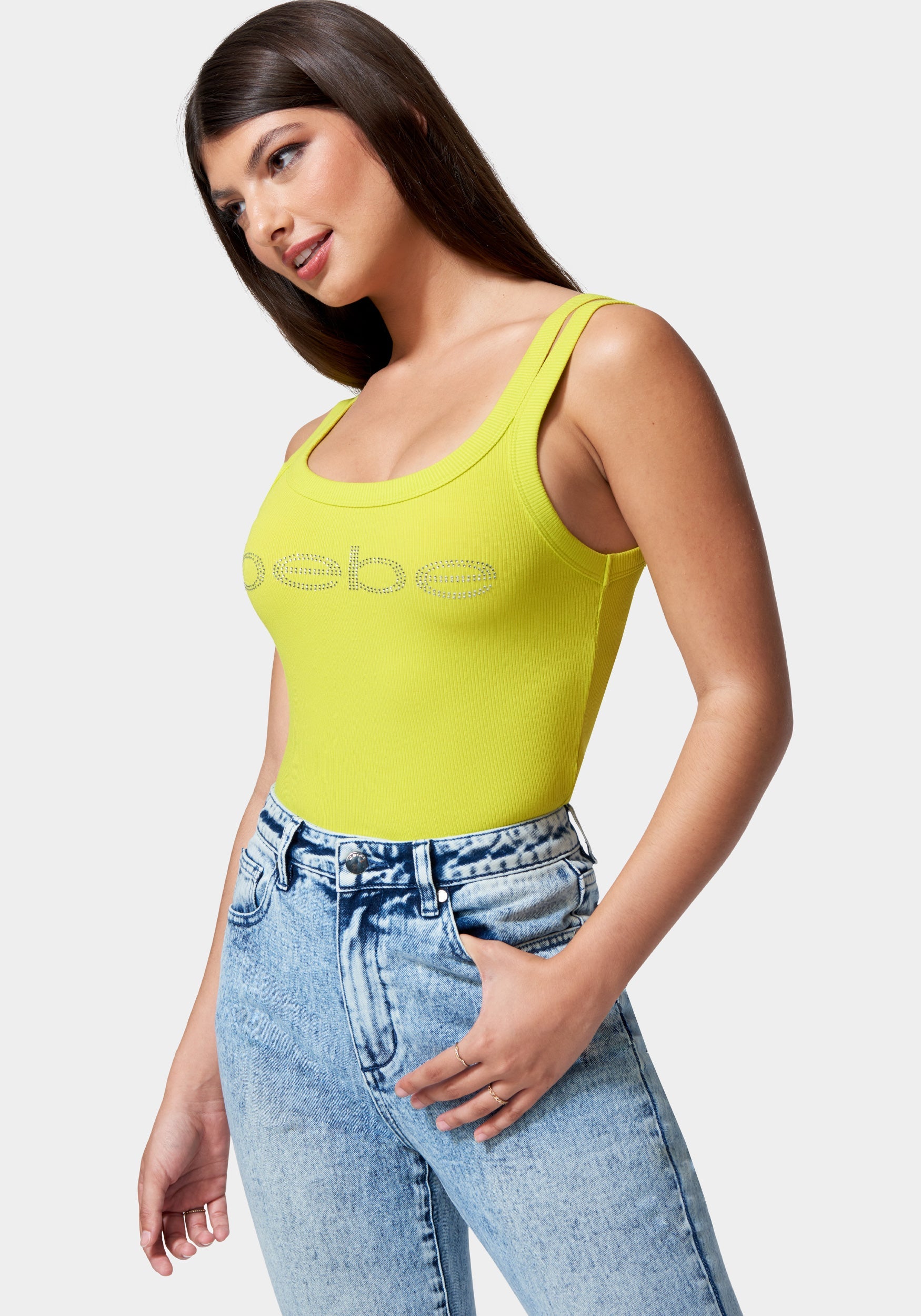 Bebe Logo Rib Top