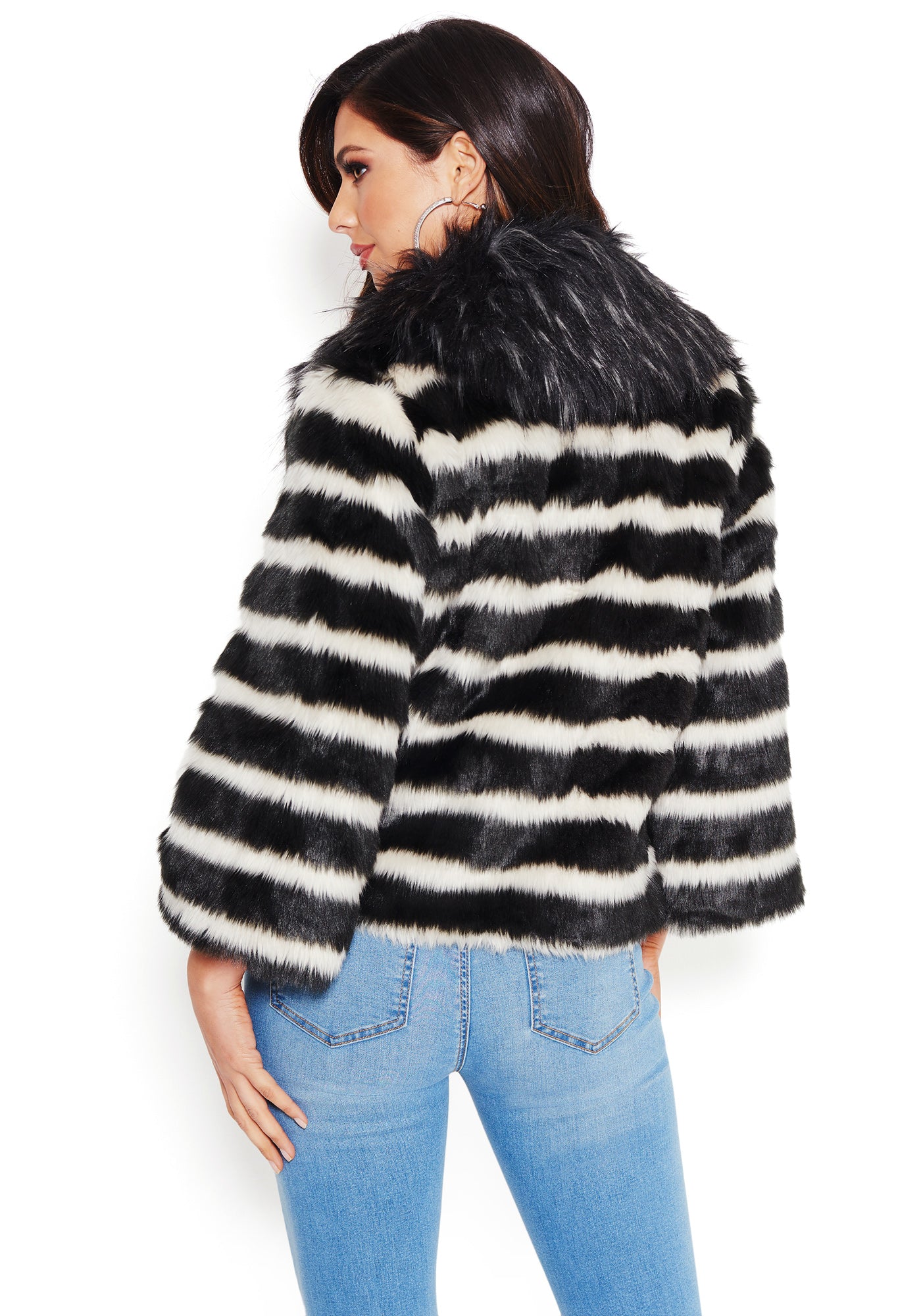 Mixed Faux Fur Jacket