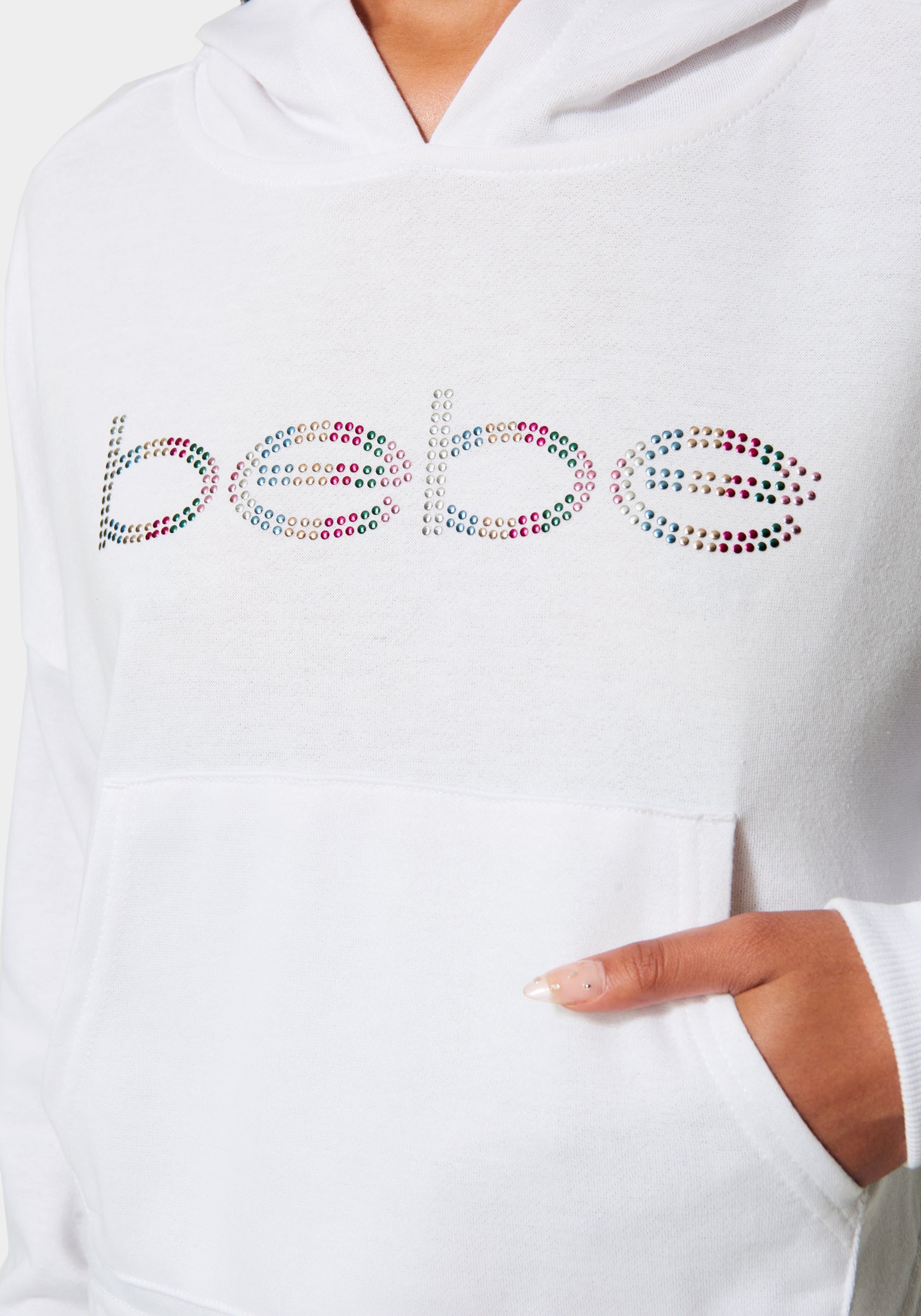 Bebe Logo Studded Hoodie