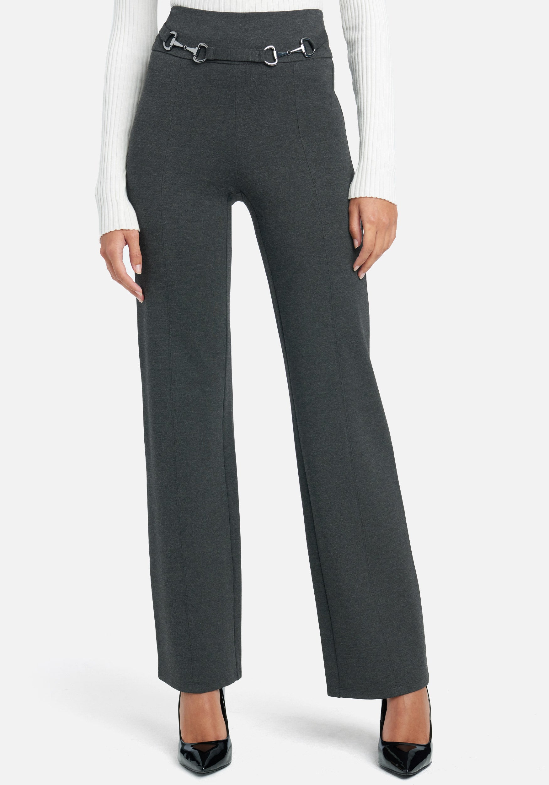 Front Seam With Buckle Detail Pants
