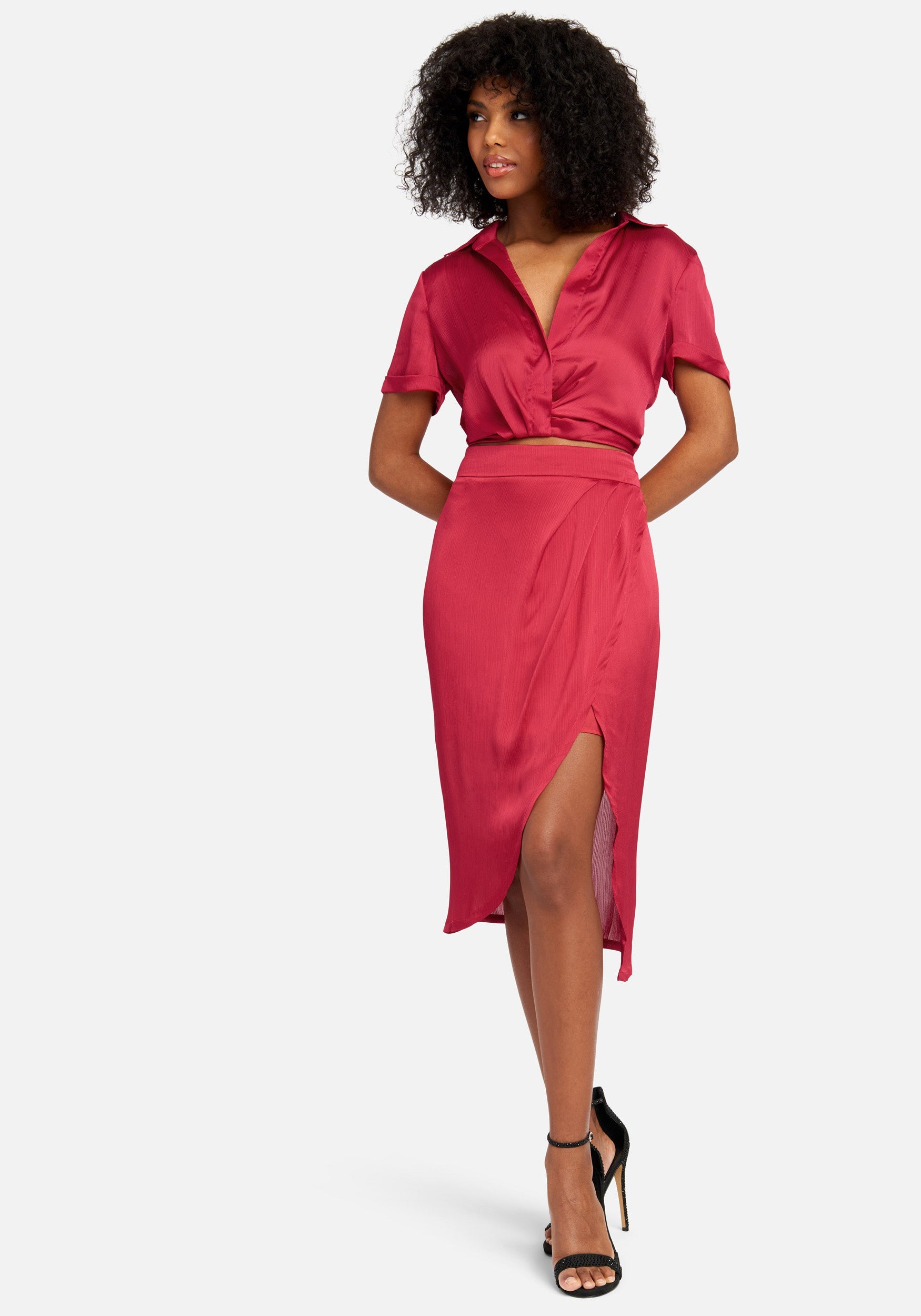 Yoryu Cross Front Johnny Collar Blouse