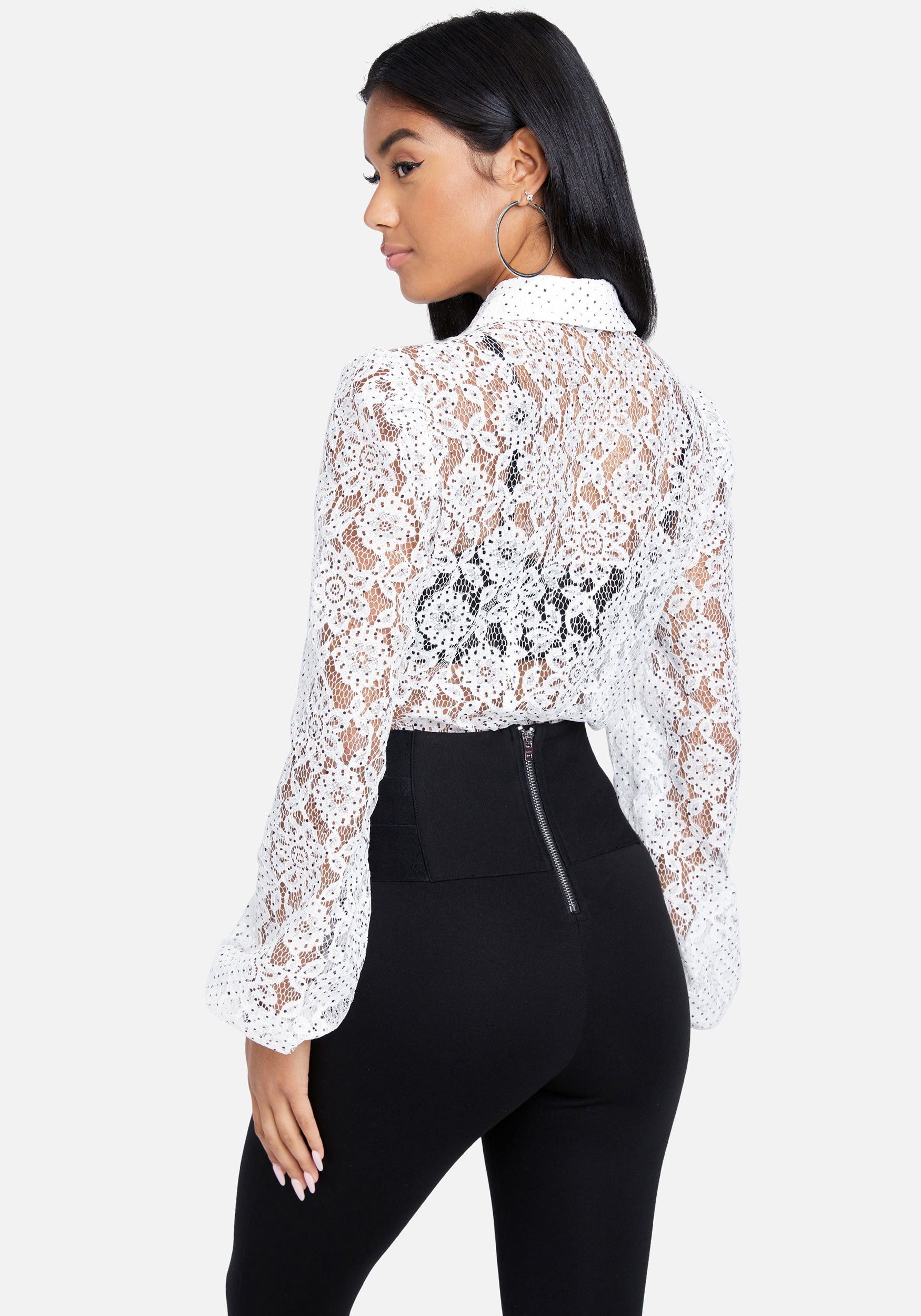 Dotted Corded Lace Blouse