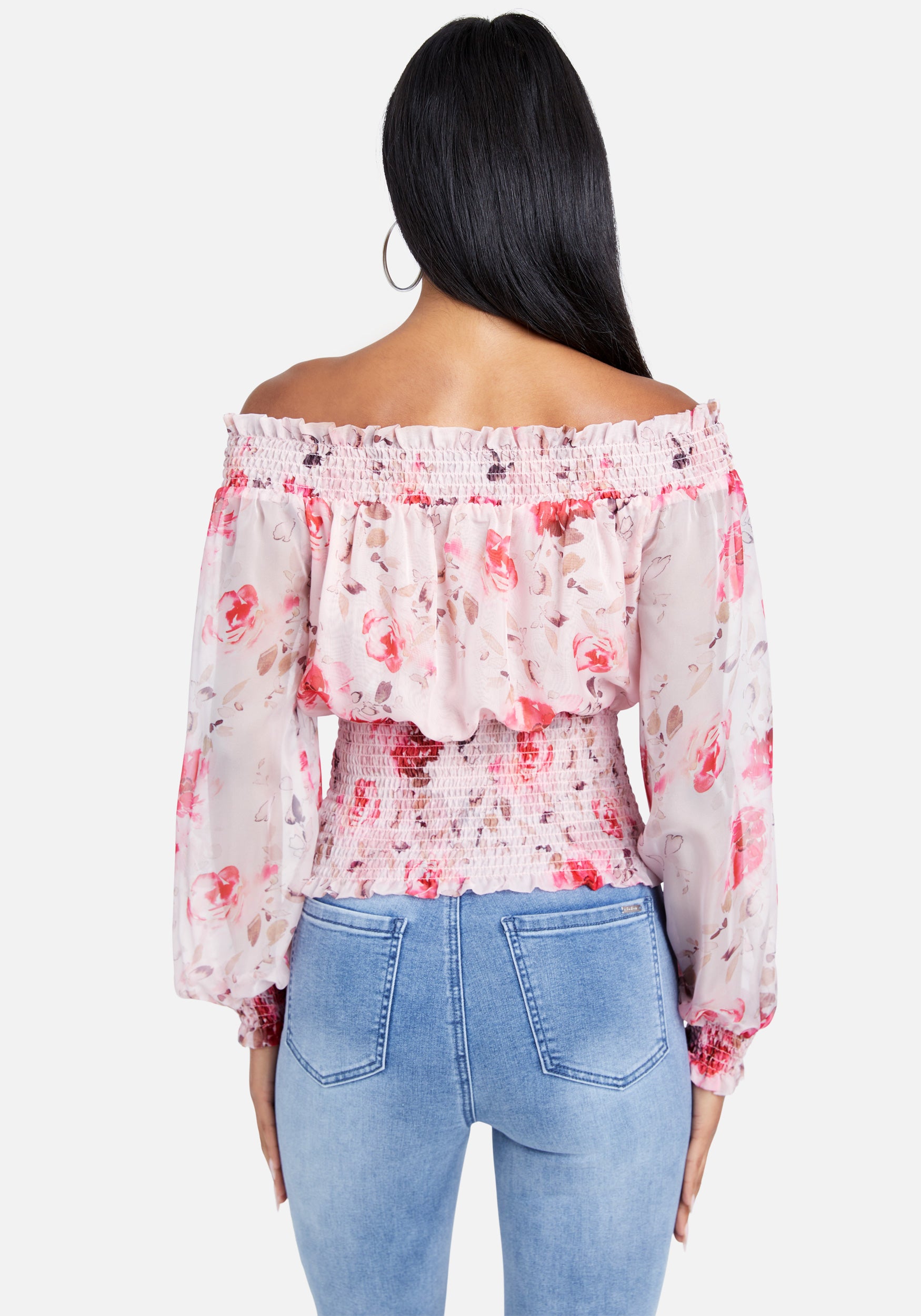 Off Shoulder Smocked Blouse
