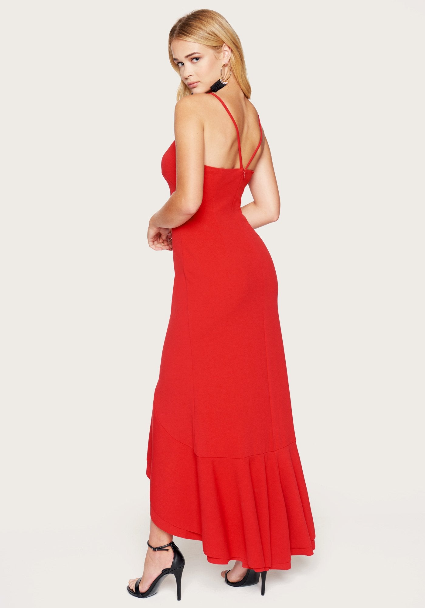 Flounce Strappy Maxi Dress