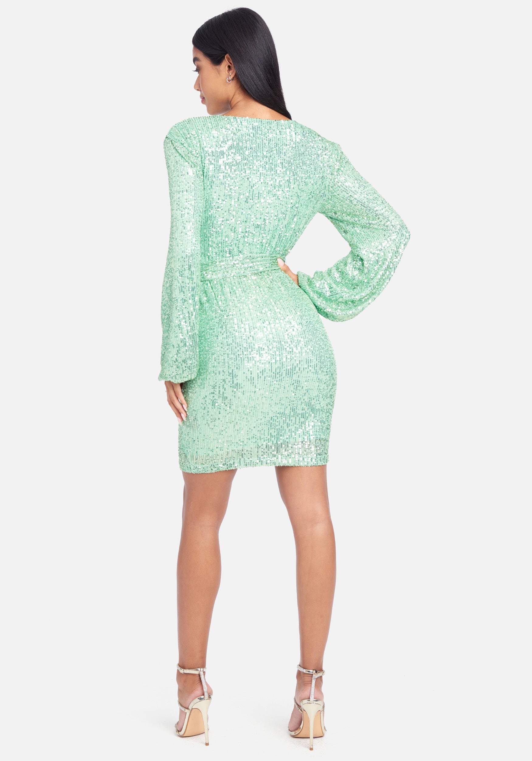 Sequin Tie Front Dress