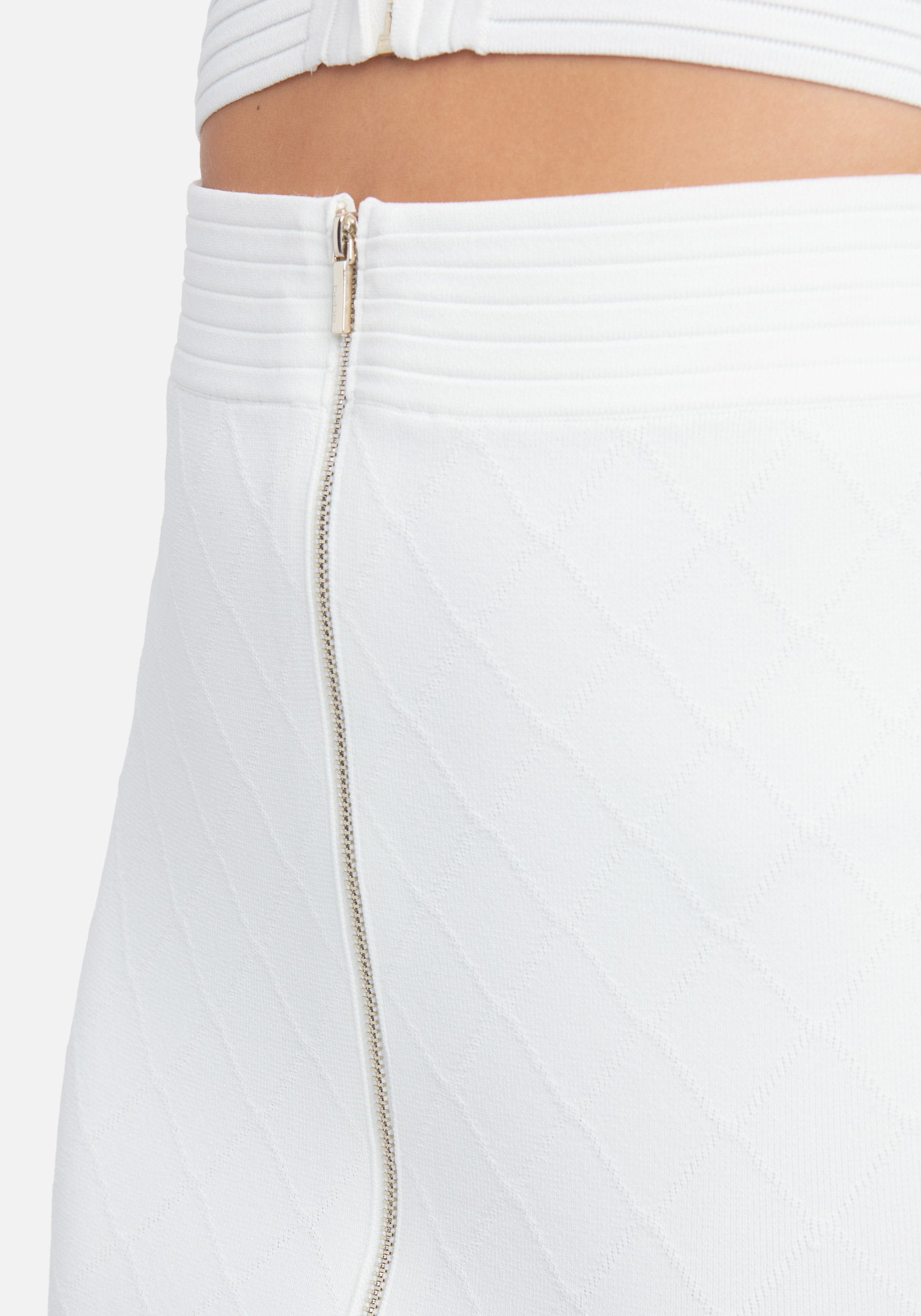 Zipper Detail Midi Skirt
