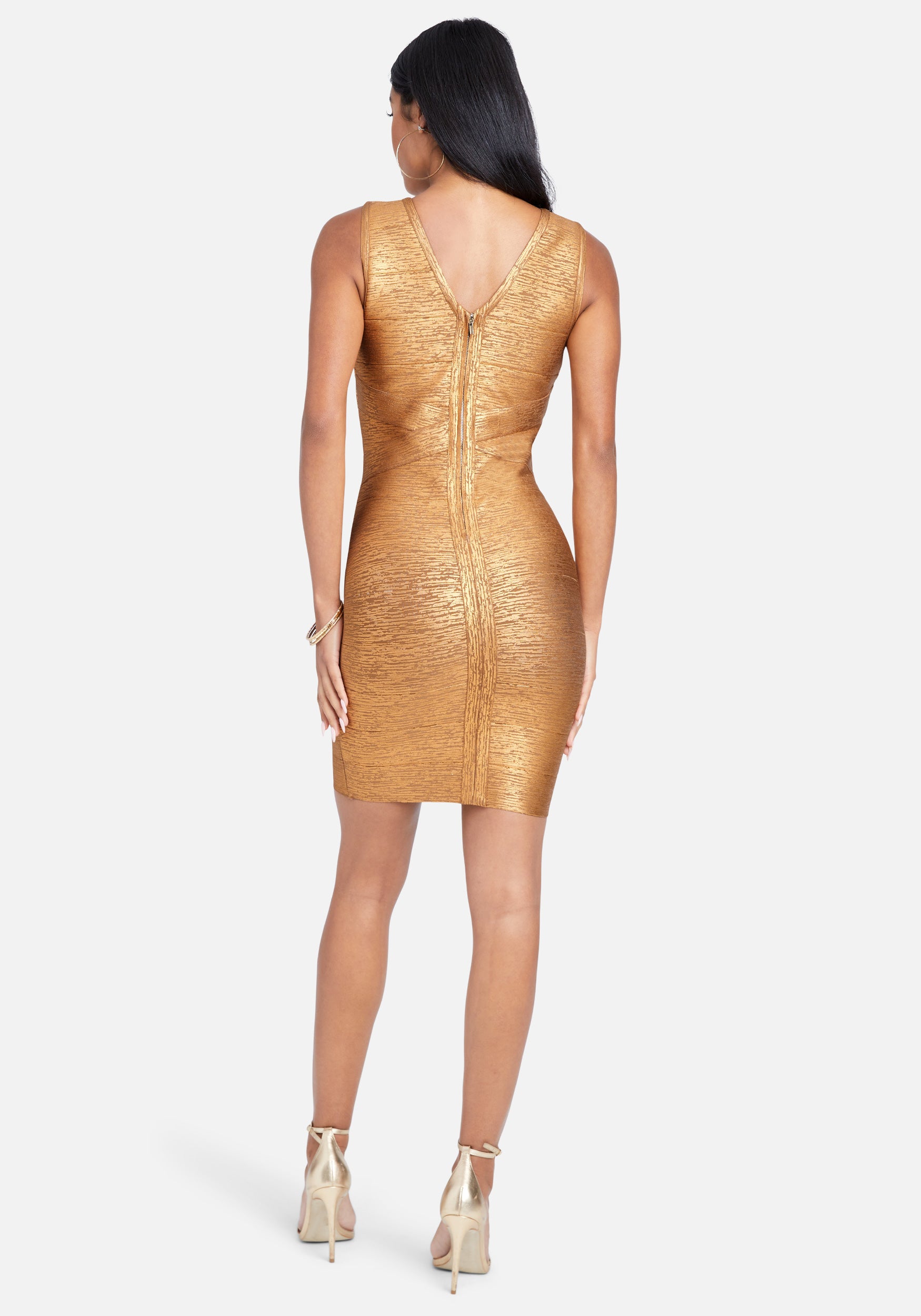 Double V Mini Bandage Dress