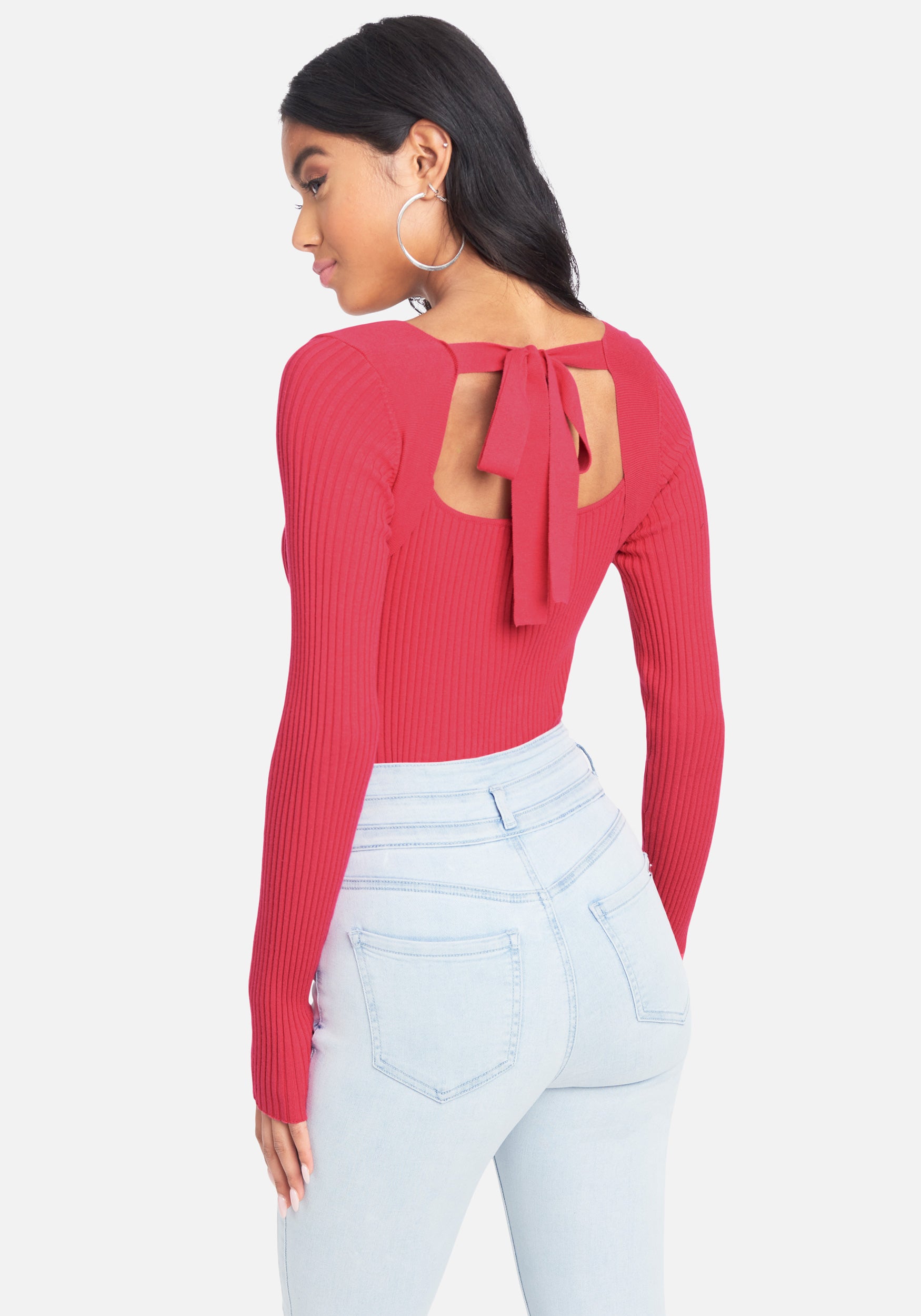 Tie Back Long Sleeve Sweater