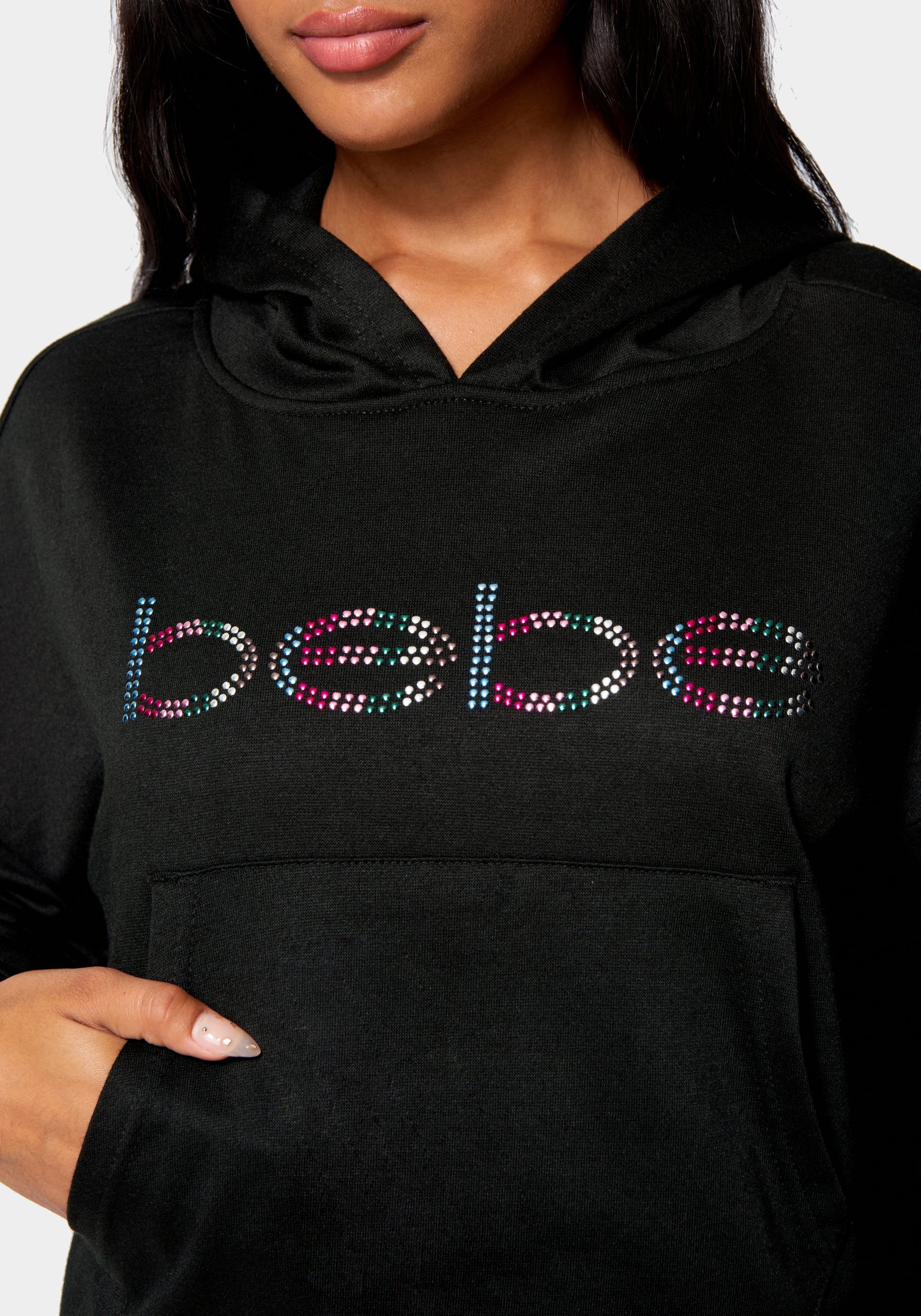 Bebe Logo Studded Hoodie
