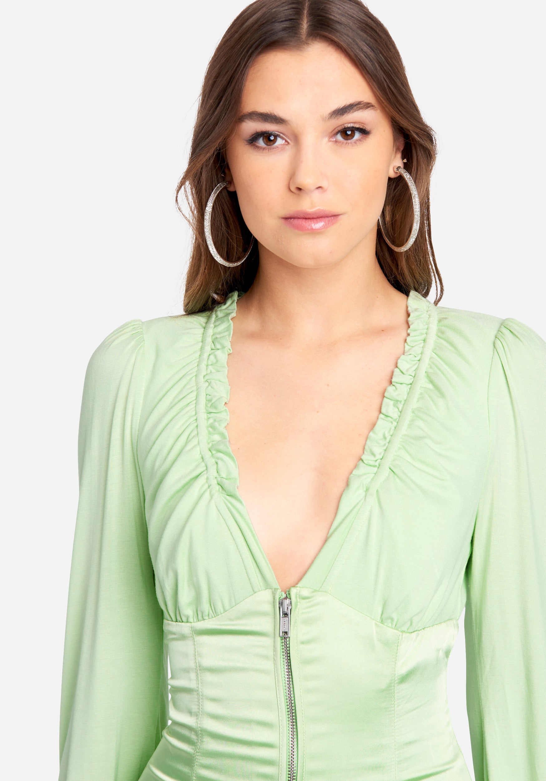 Corset Twill Flowy Sleeve Dress