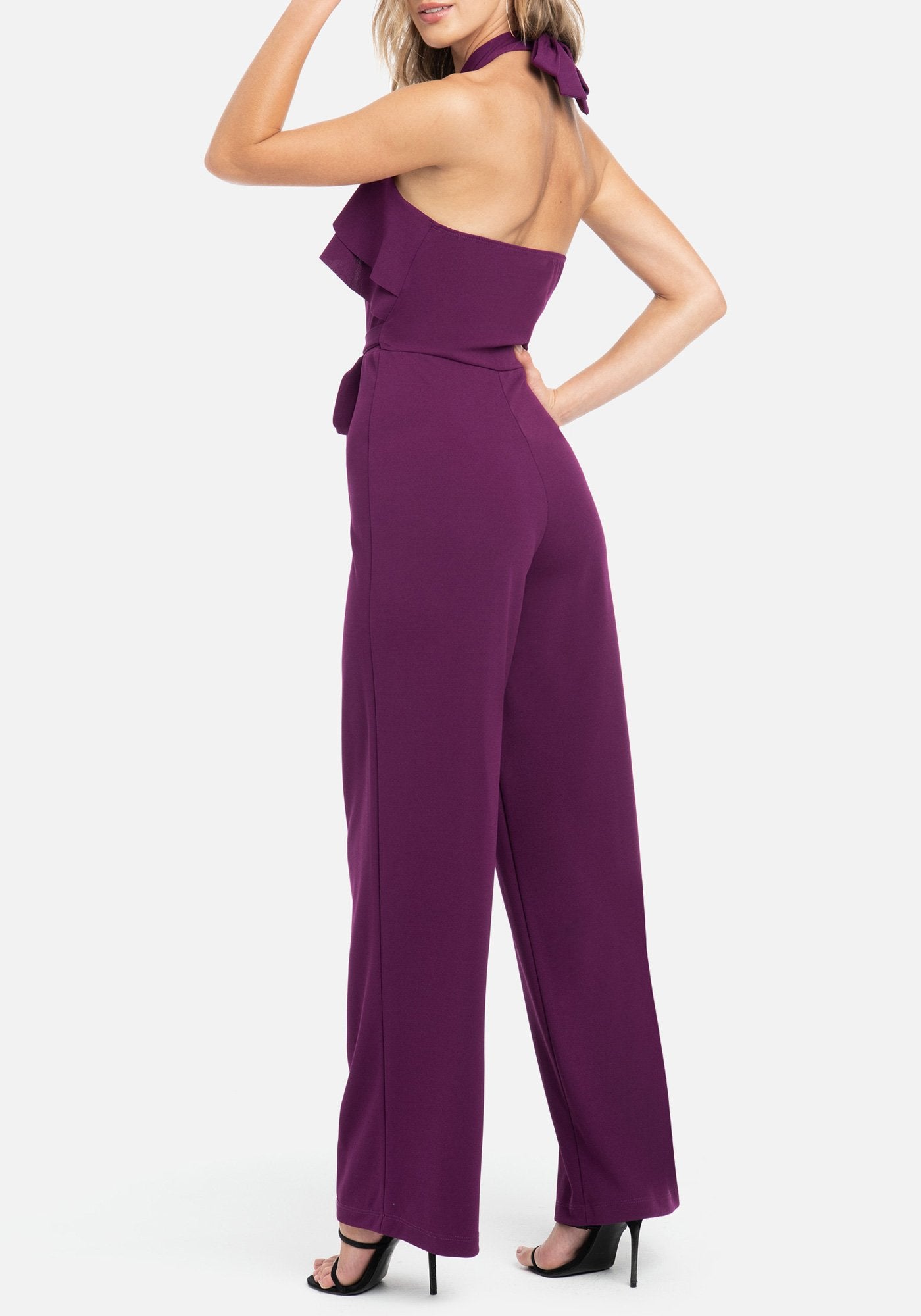 Double Ruffle Halter Jumpsuit