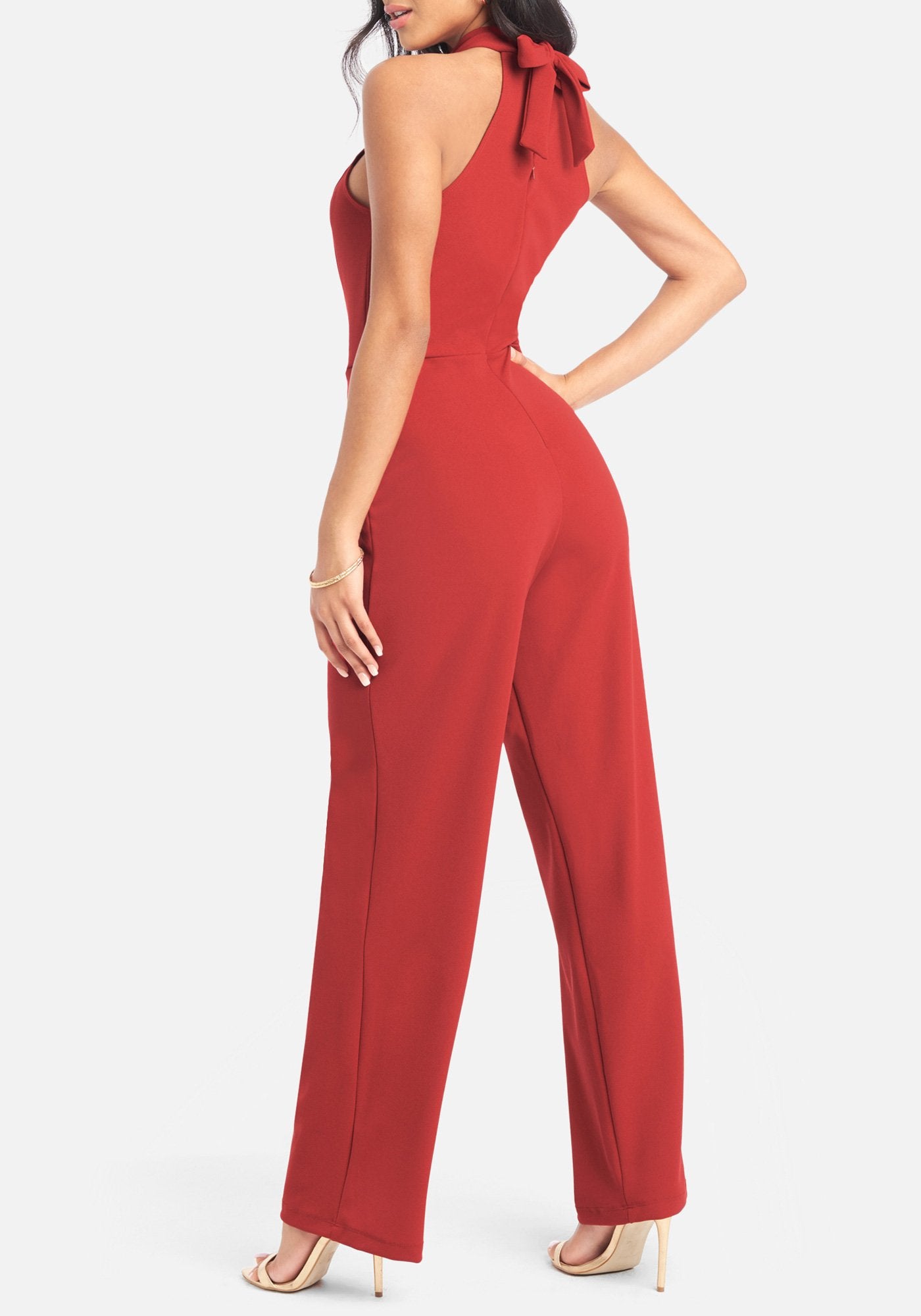 Halter Tie Neck Jumpsuit