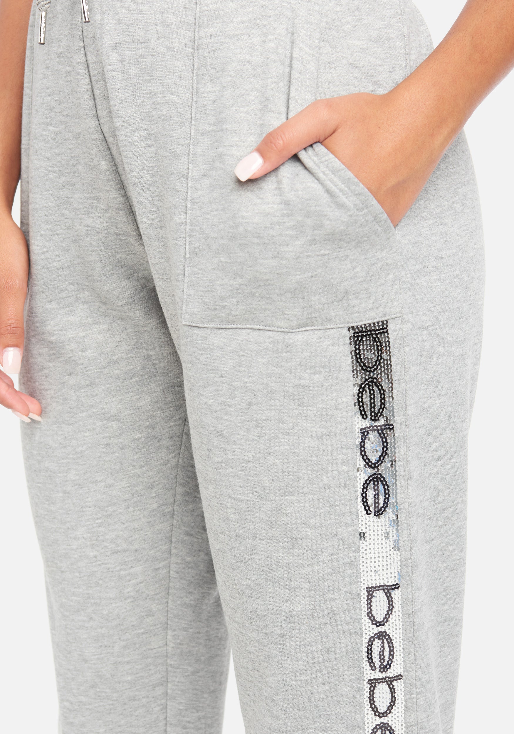 Bebe Sequin Stripe Jogger