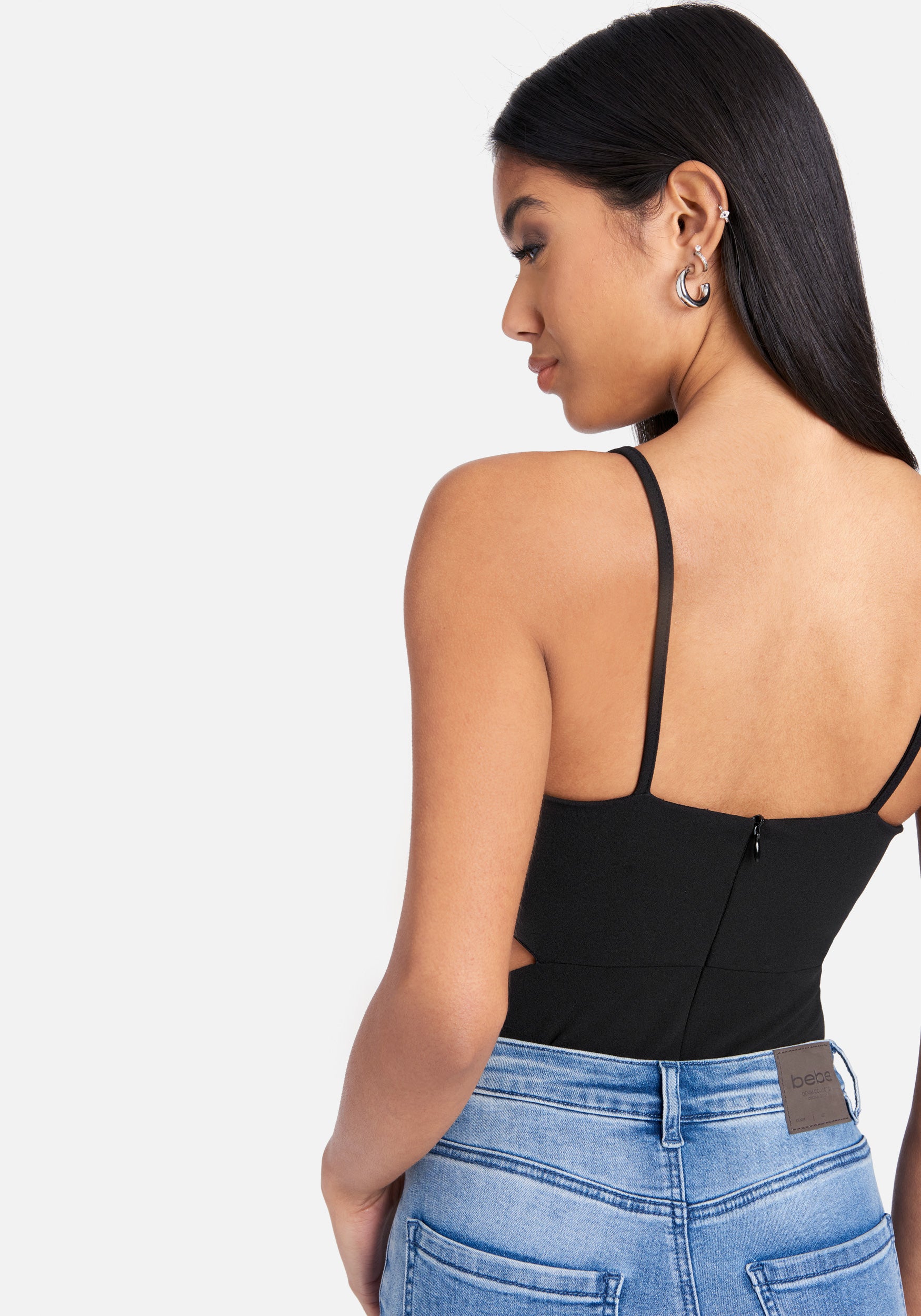 Side Cutouts Knit Crepe Top