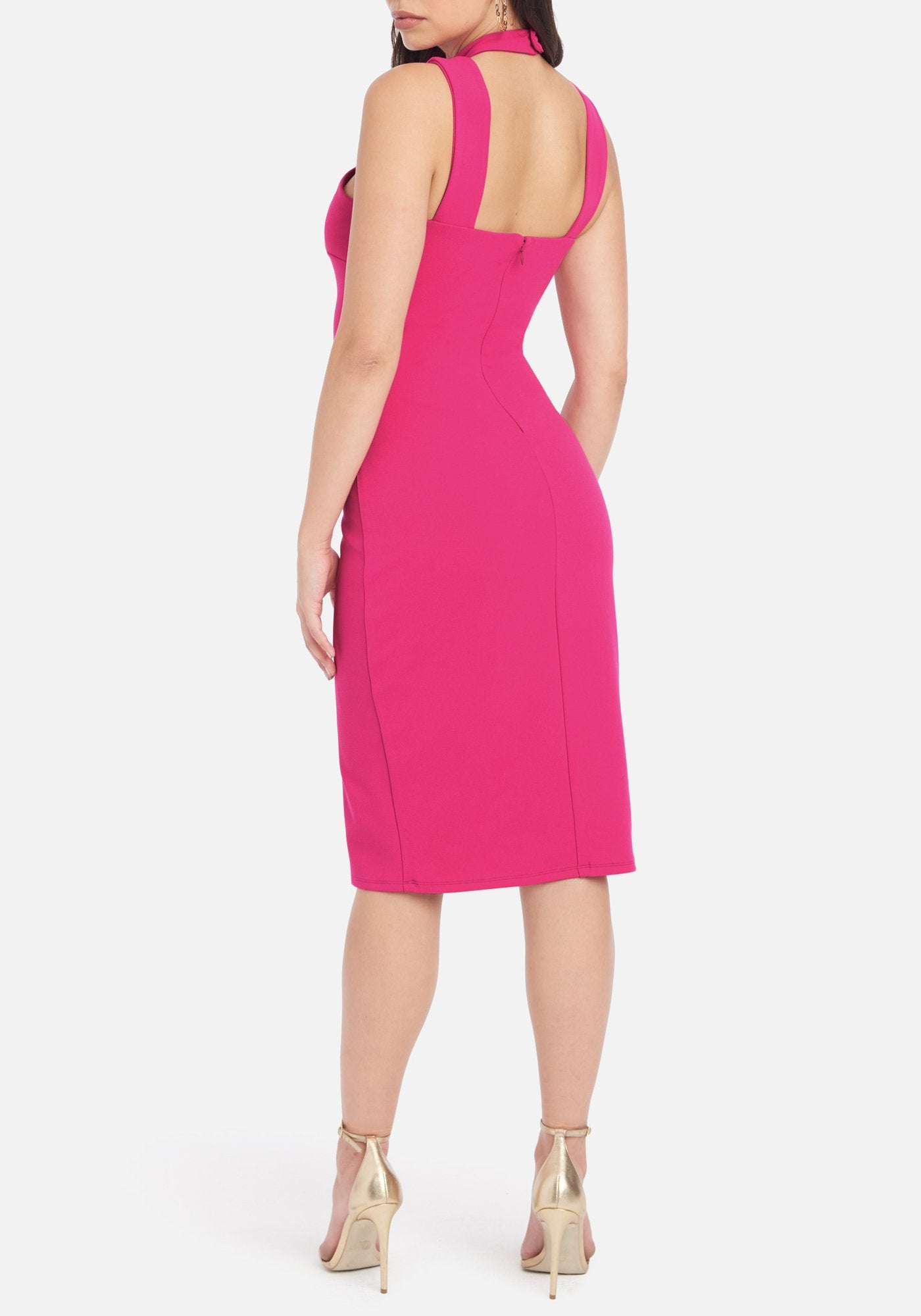 Halter Neck Bodycon Midi Dress