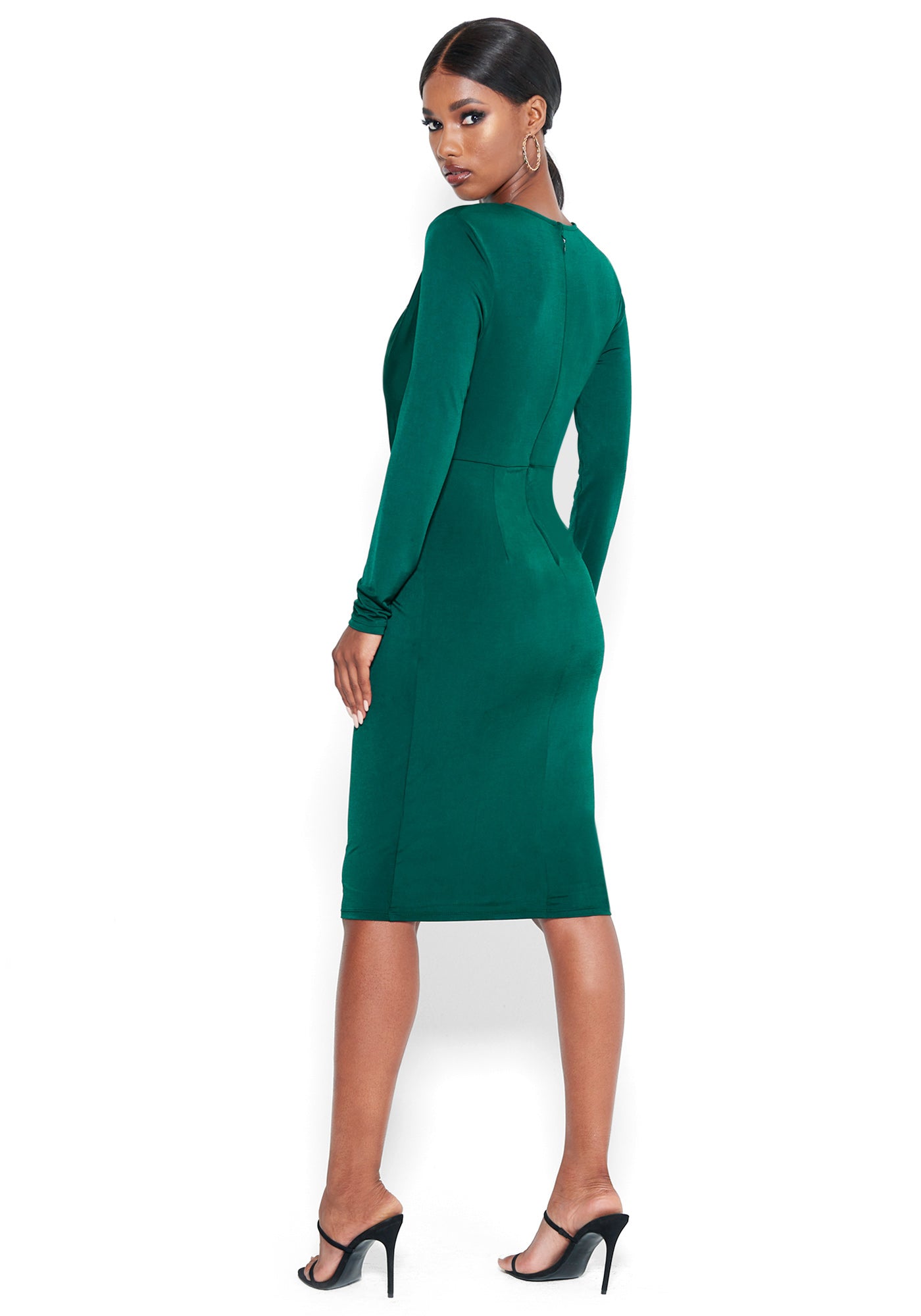 Twist Front V Dress