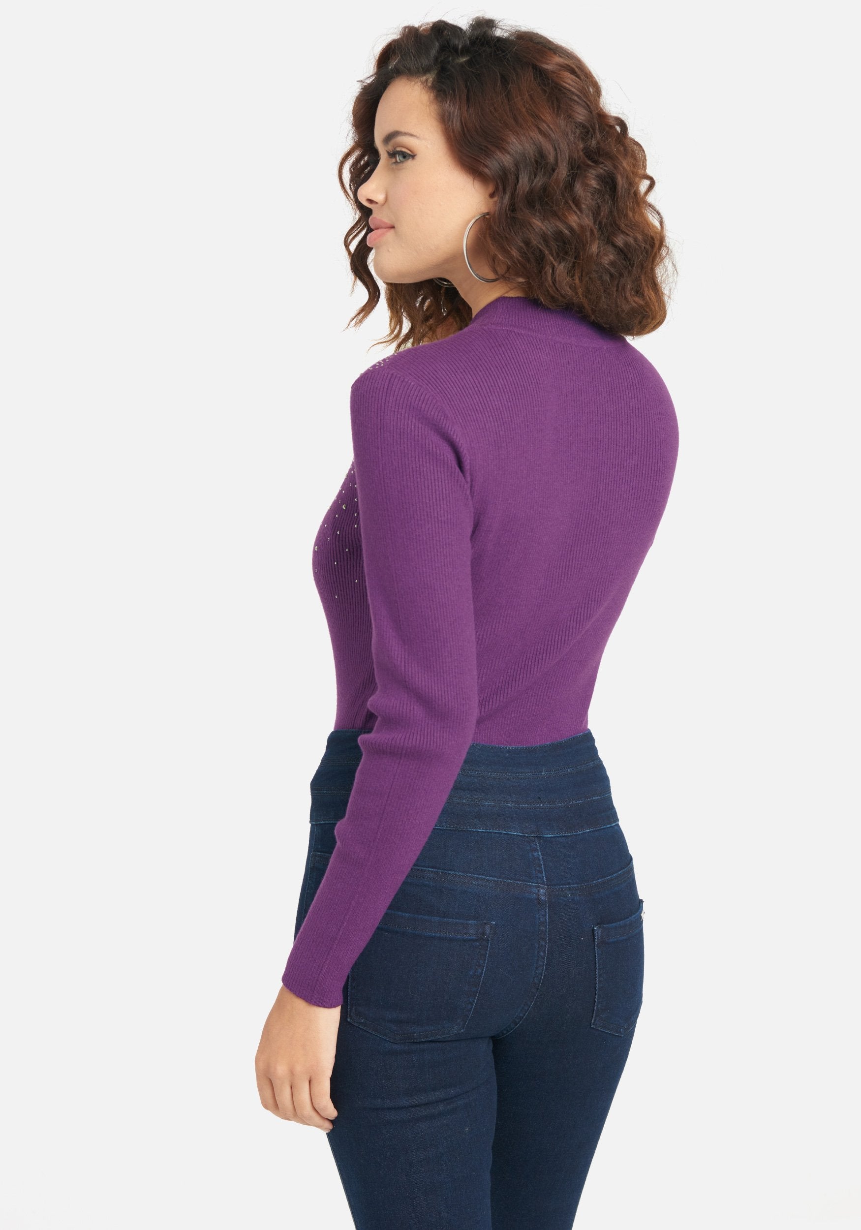 Cut Out Rhinestone Sweater