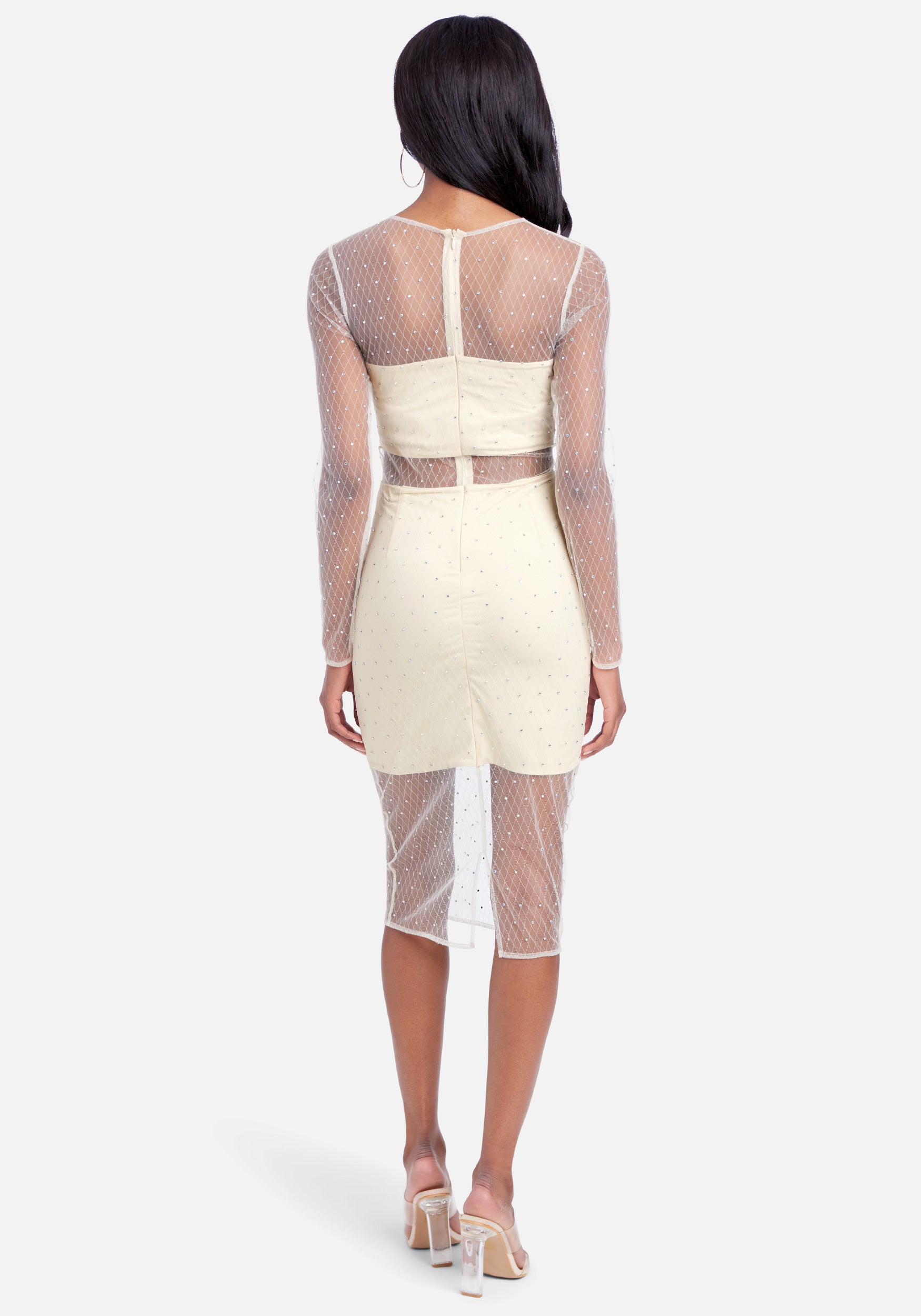 Sparkle Mesh Midi Dress