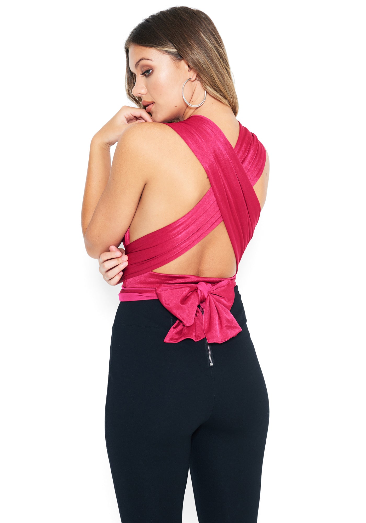 Convertible Halter Silk Bodysuit