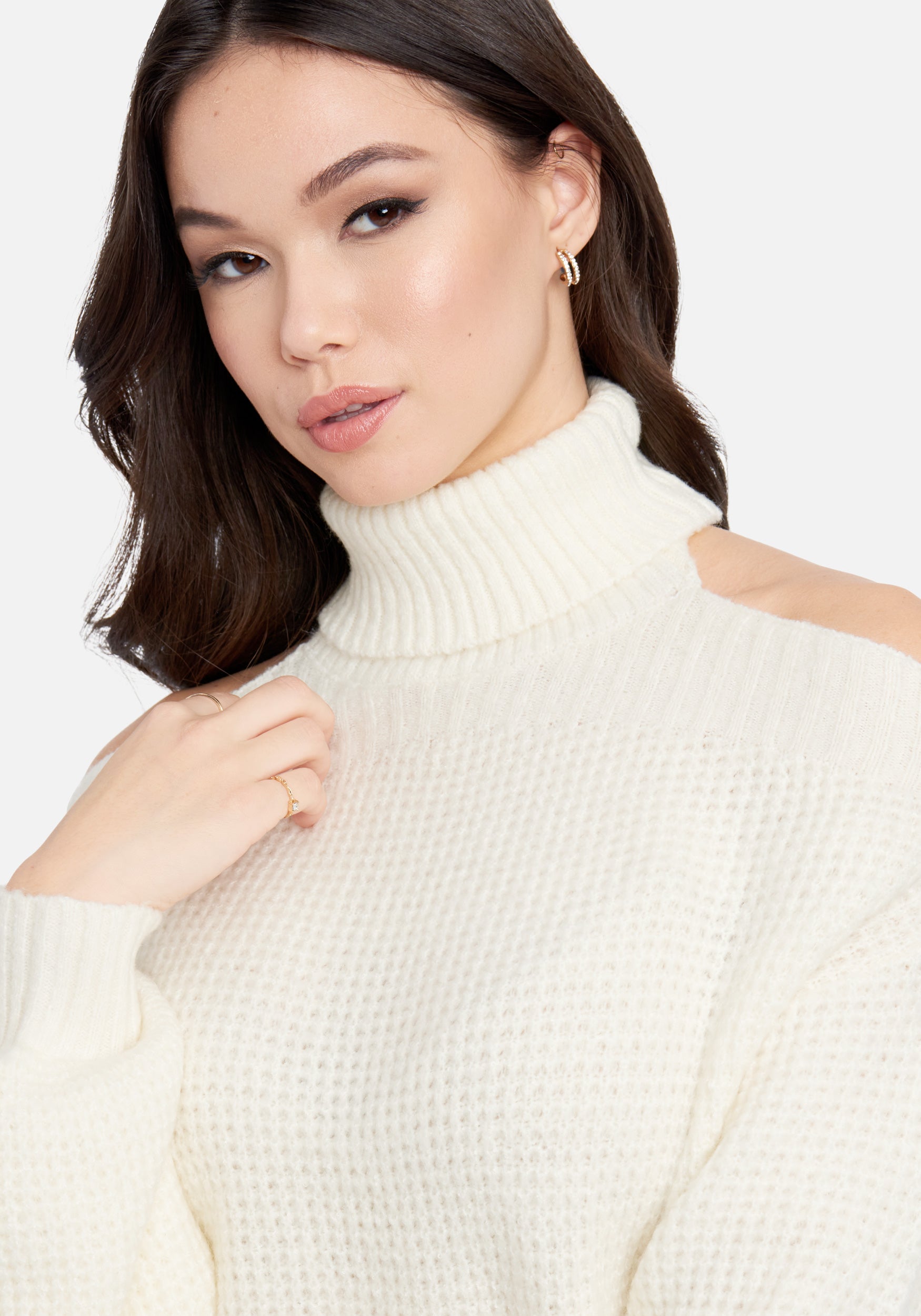 Cold Shoulder Halter Sweater Dress