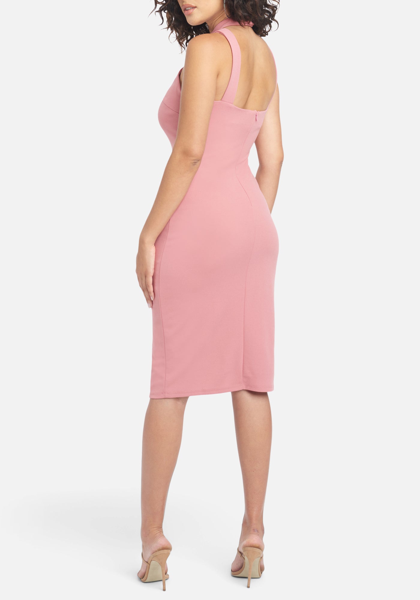 Halter Neck Bodycon Midi Dress