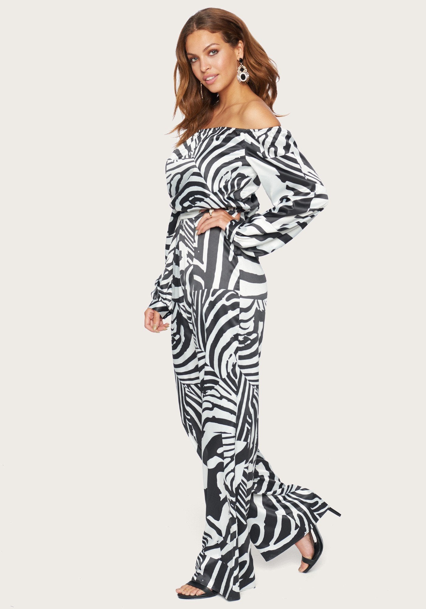 Print Off Shoulder Jumpsuit