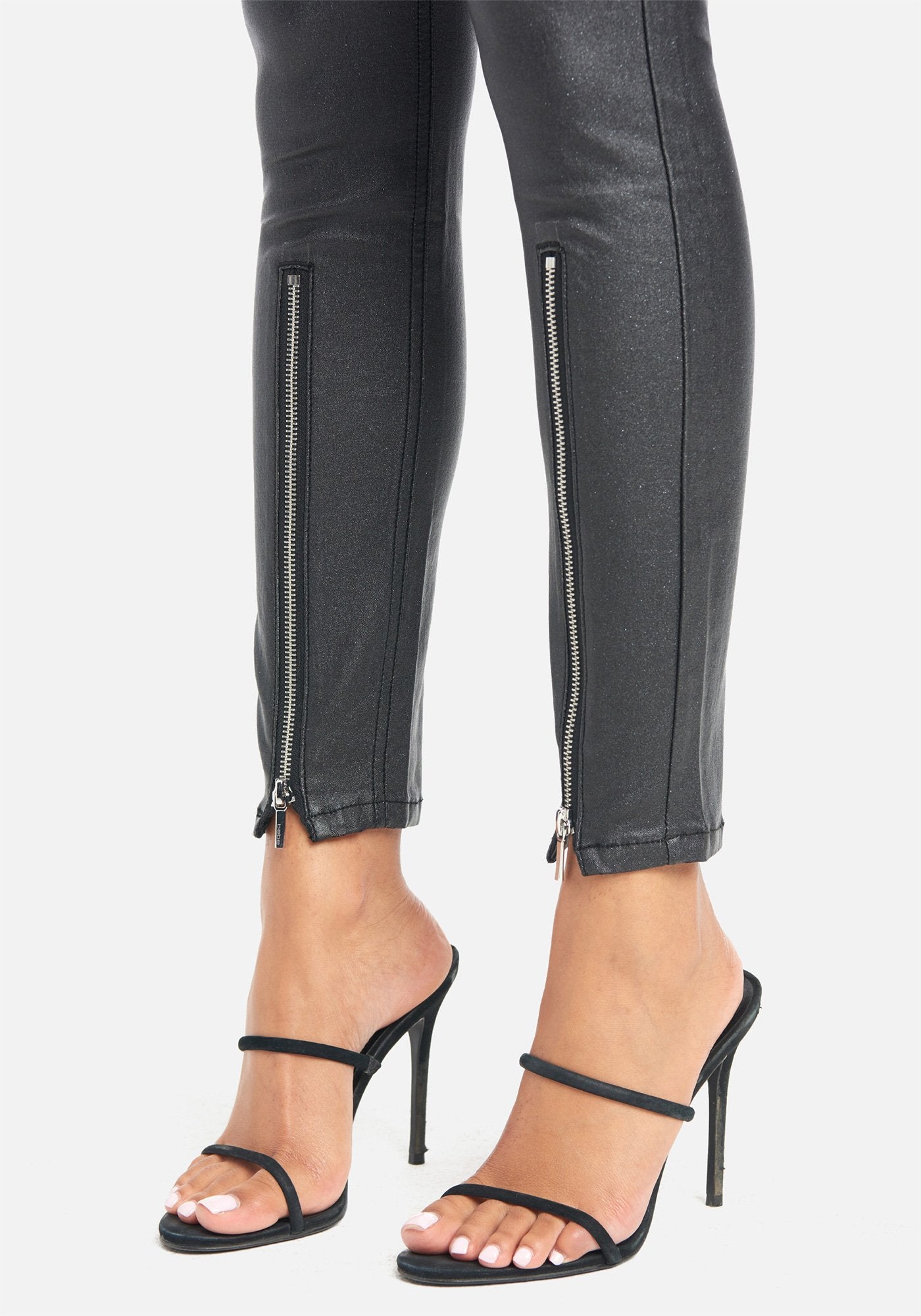 Coated Glitter Skinny Jeans