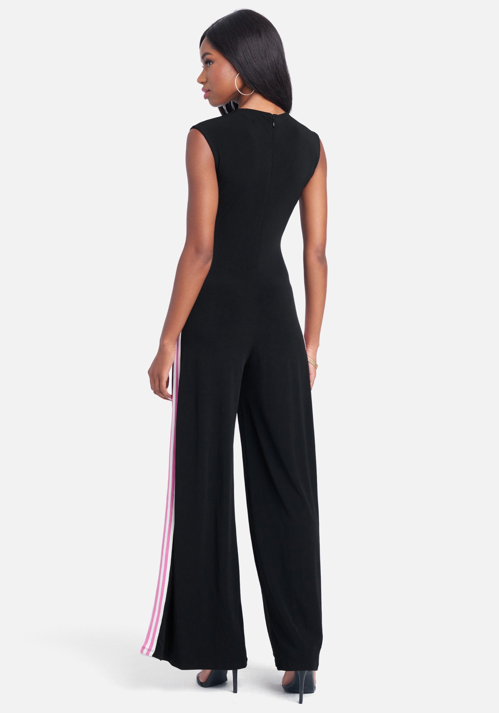 Sporty Stripe Wide Leg Jumpsuit