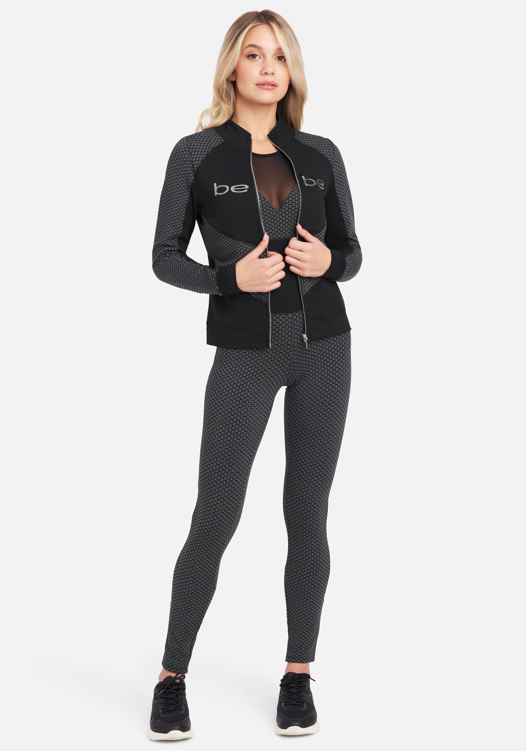 Holographic Bebe Logo 2 Tone Jacket