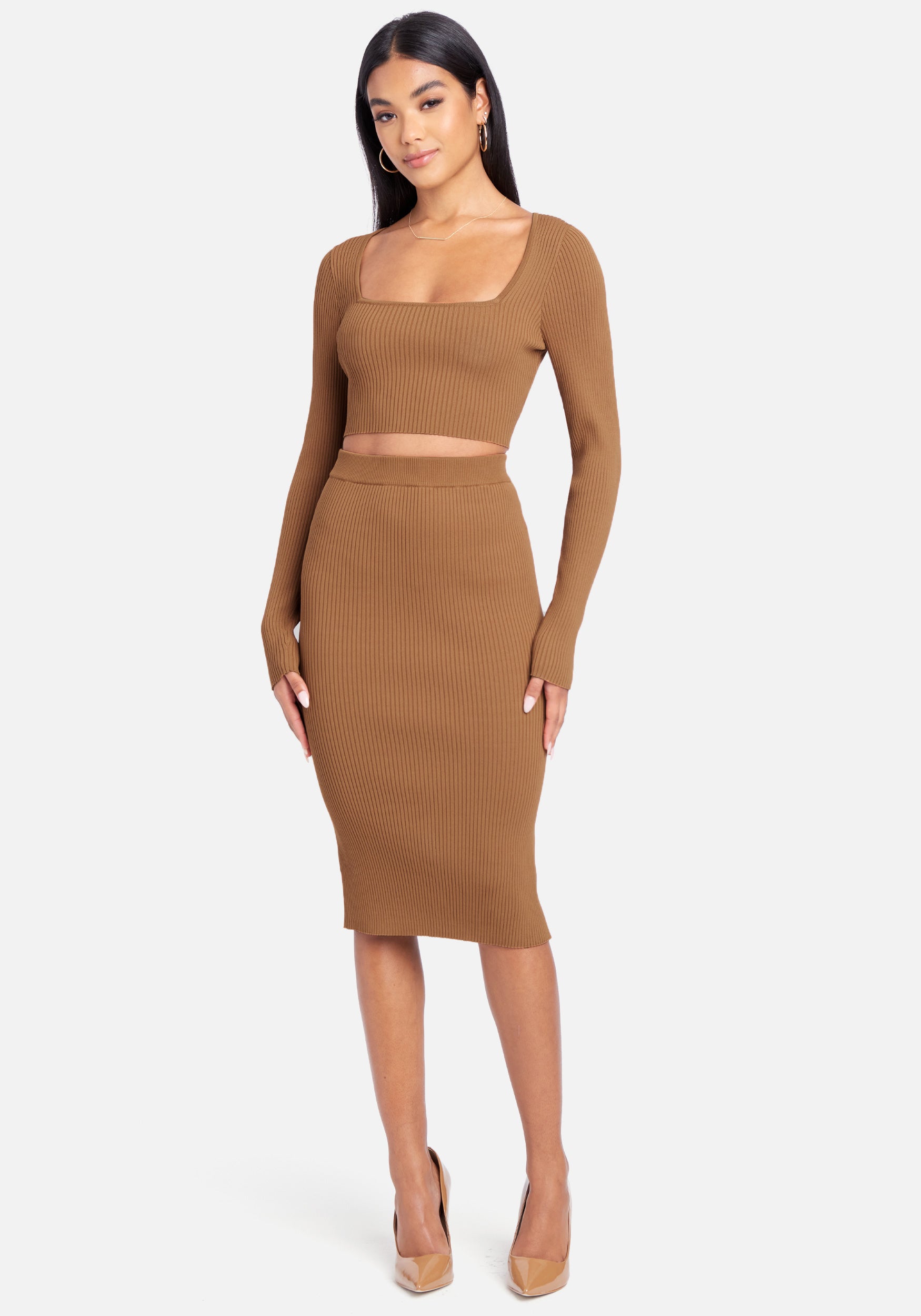 Long Sleeve Two Piece Sweater Dress