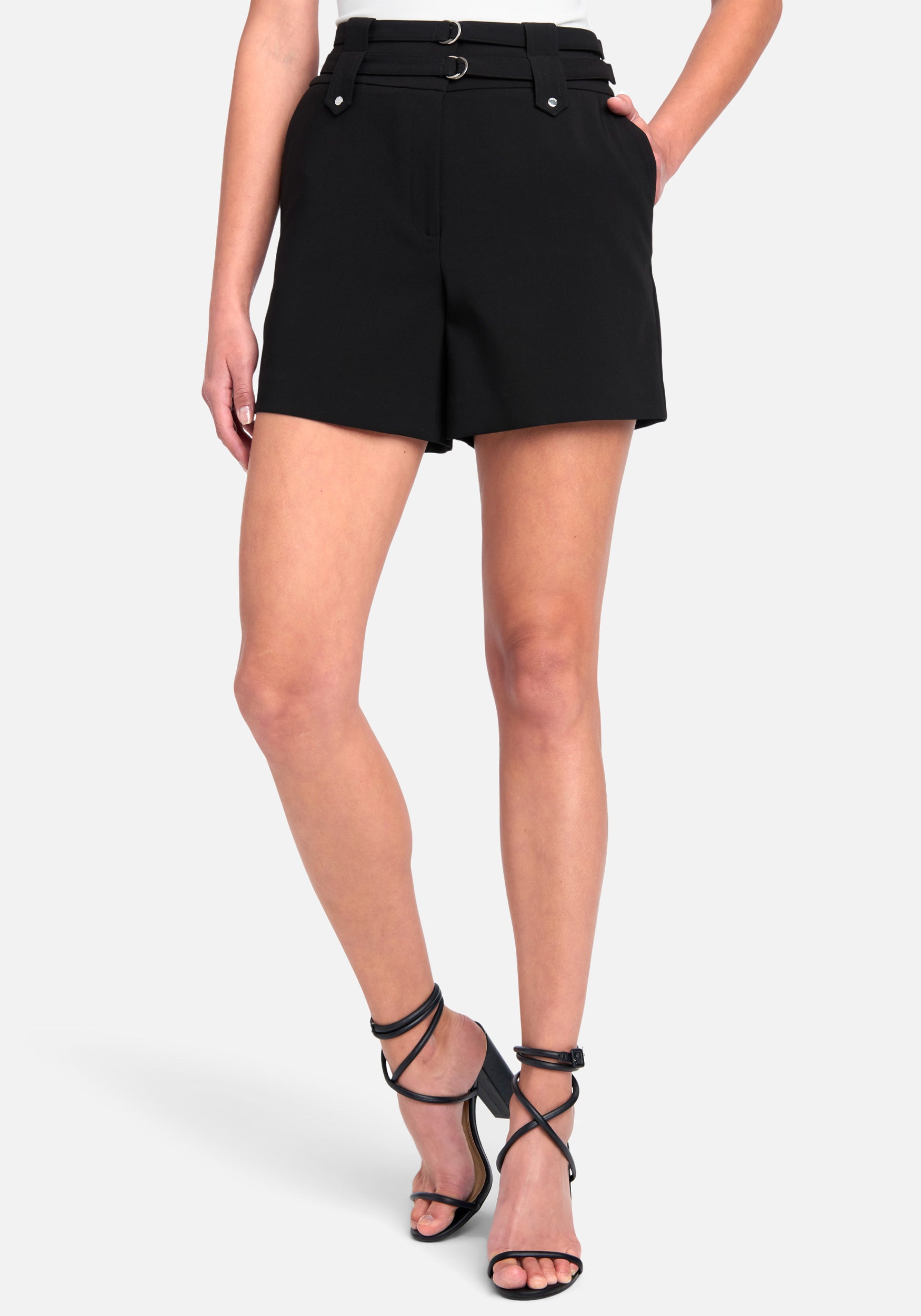 Double Banded Stretch Twill Shorts