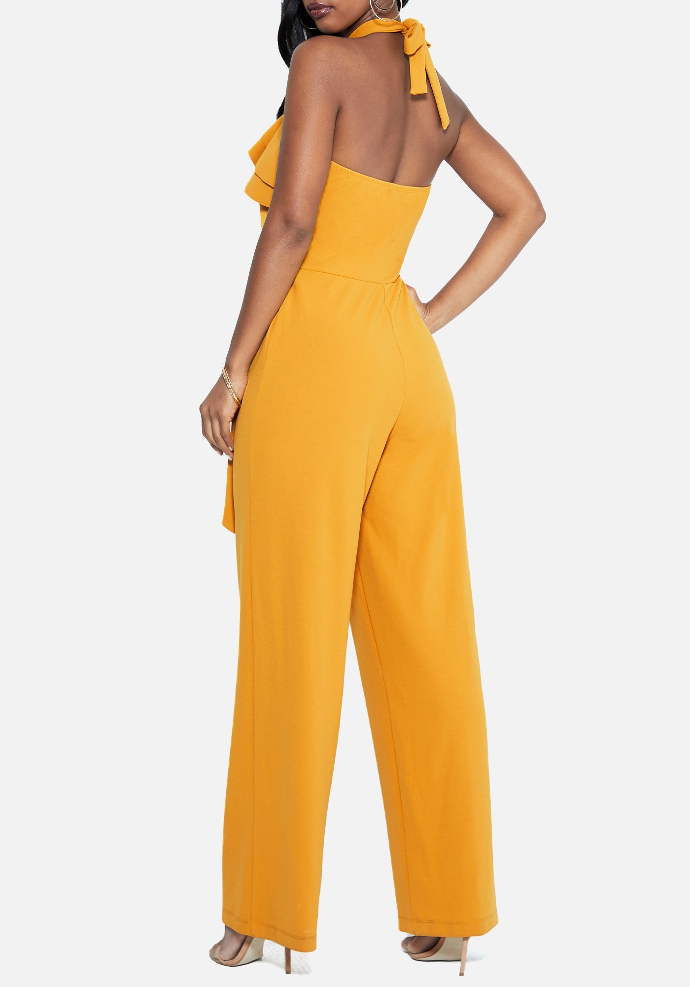 Double Ruffle Halter Jumpsuit