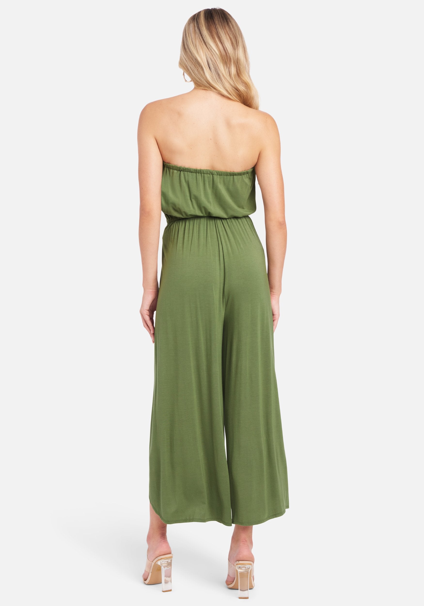 Strapless Slit Jumpsuit