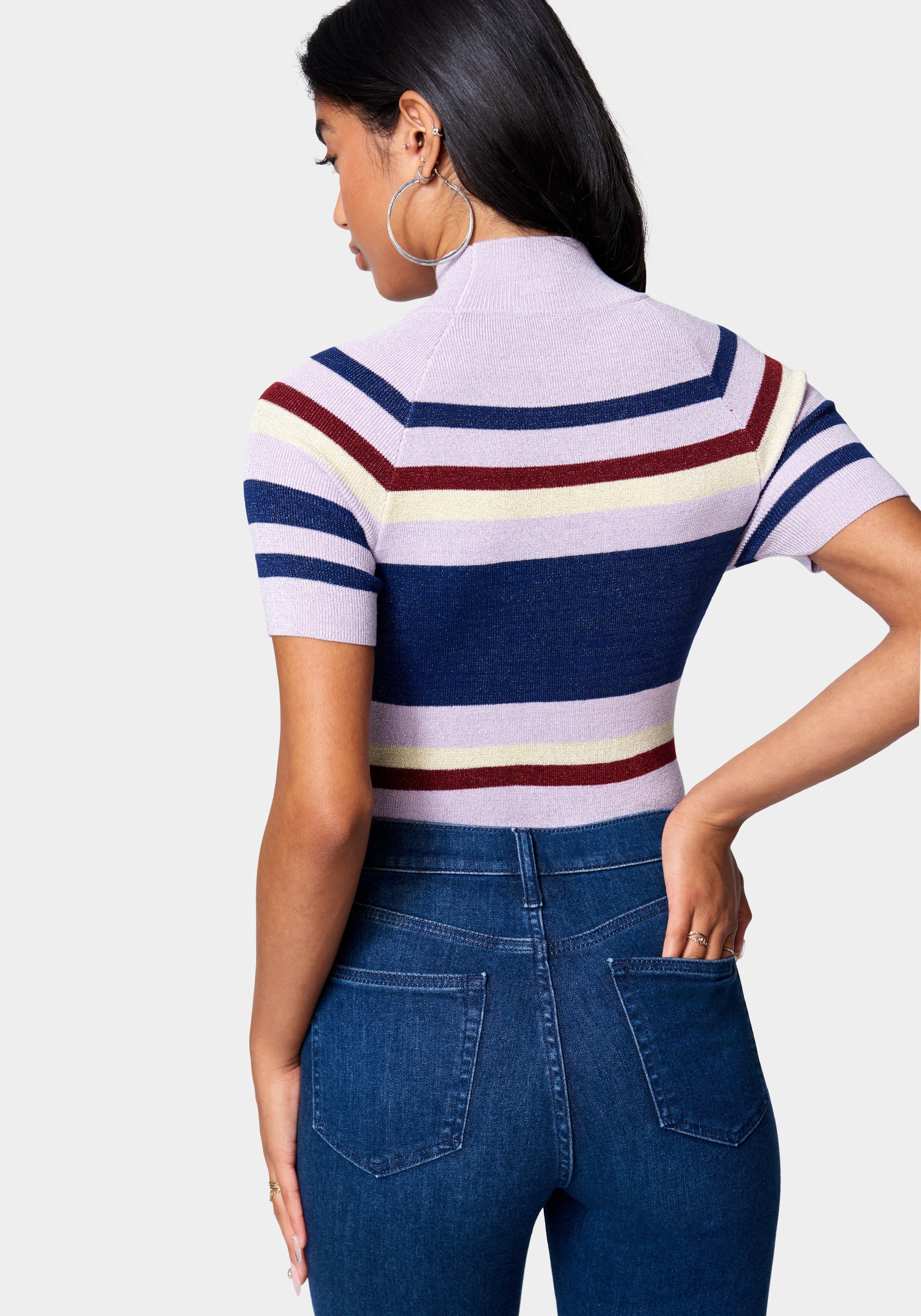 Mock Neck Lurex Sweater