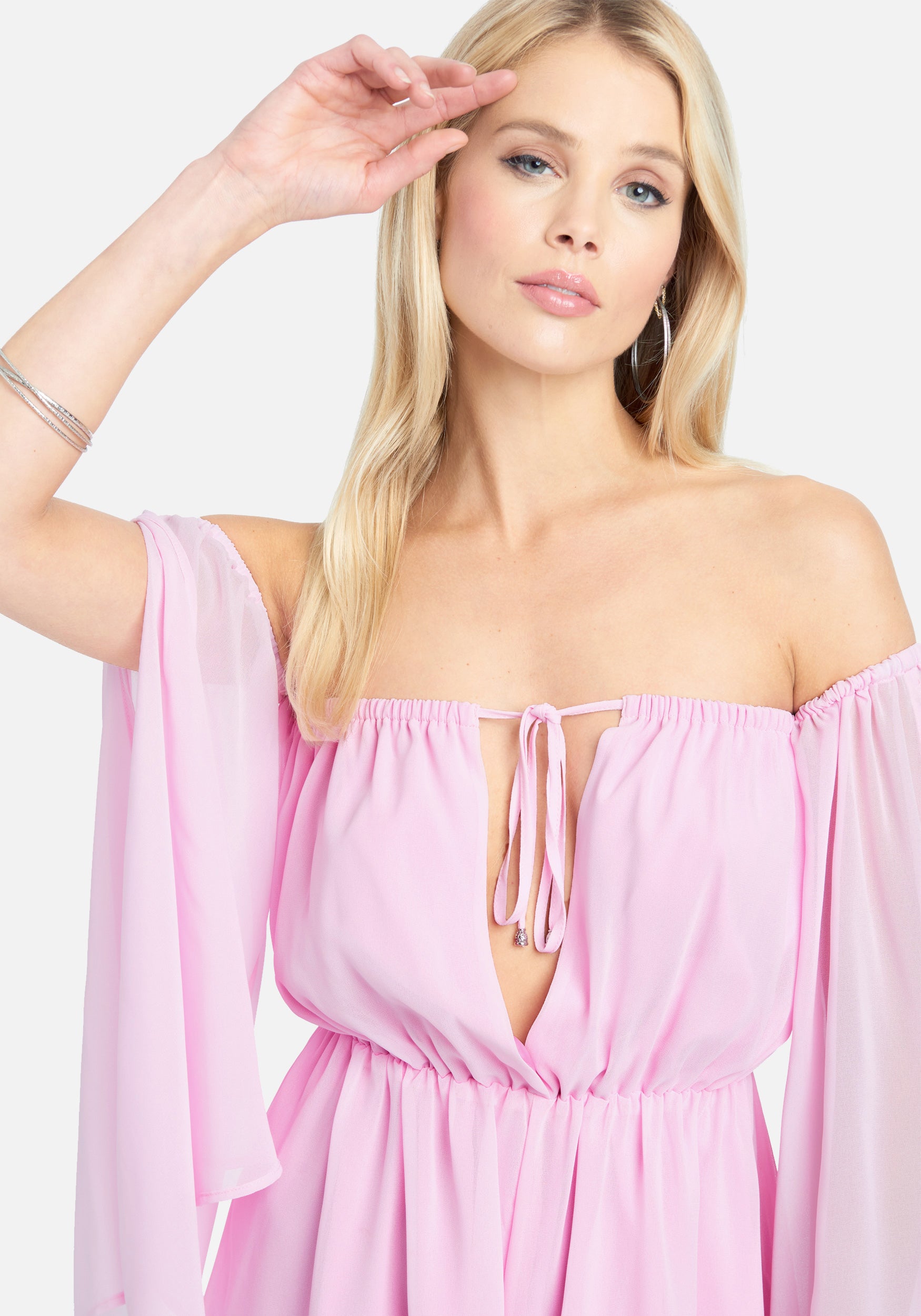 Slit Sleeve Flowy Romper