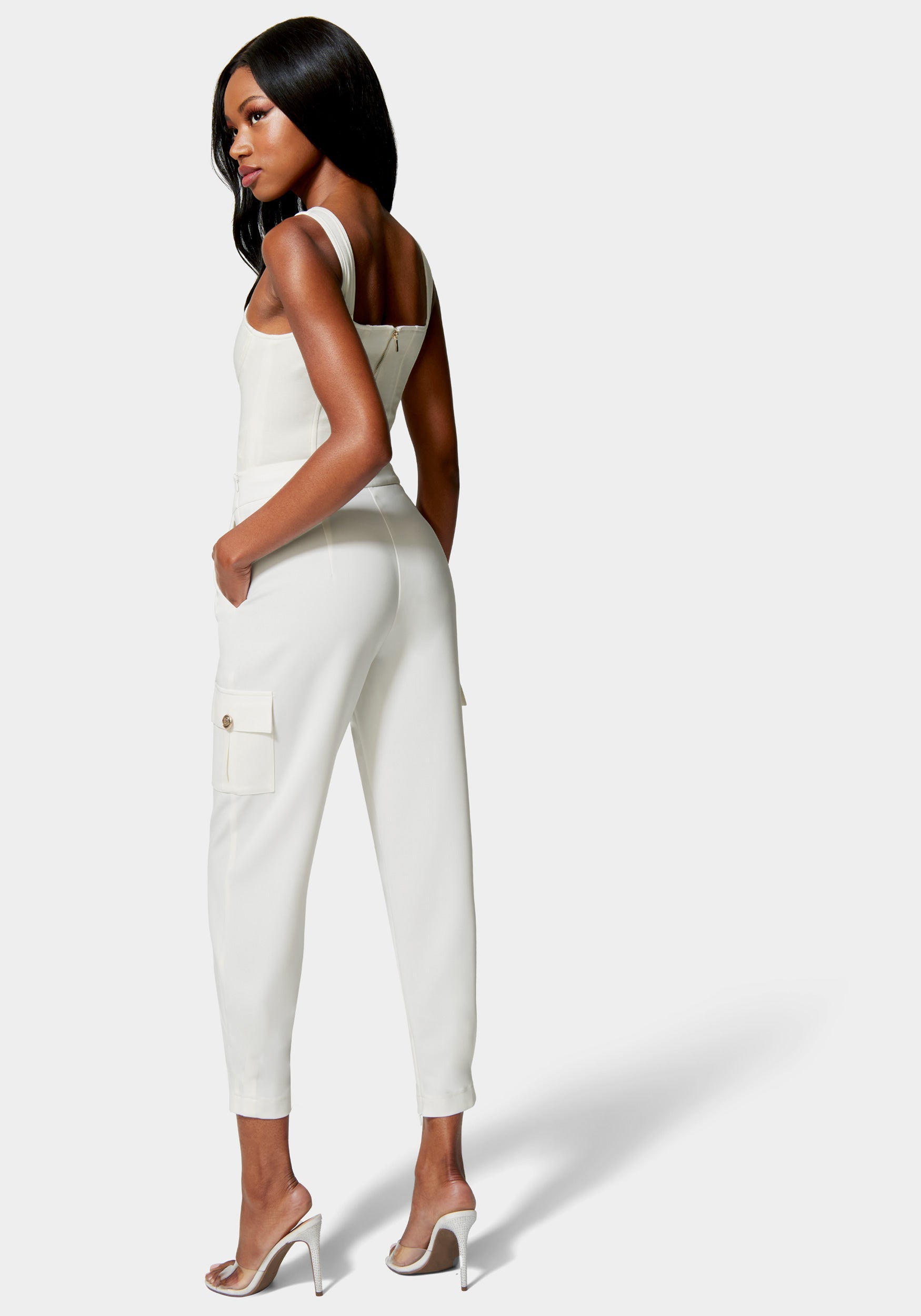 Belt Detail Jogger Style Crepe Pant