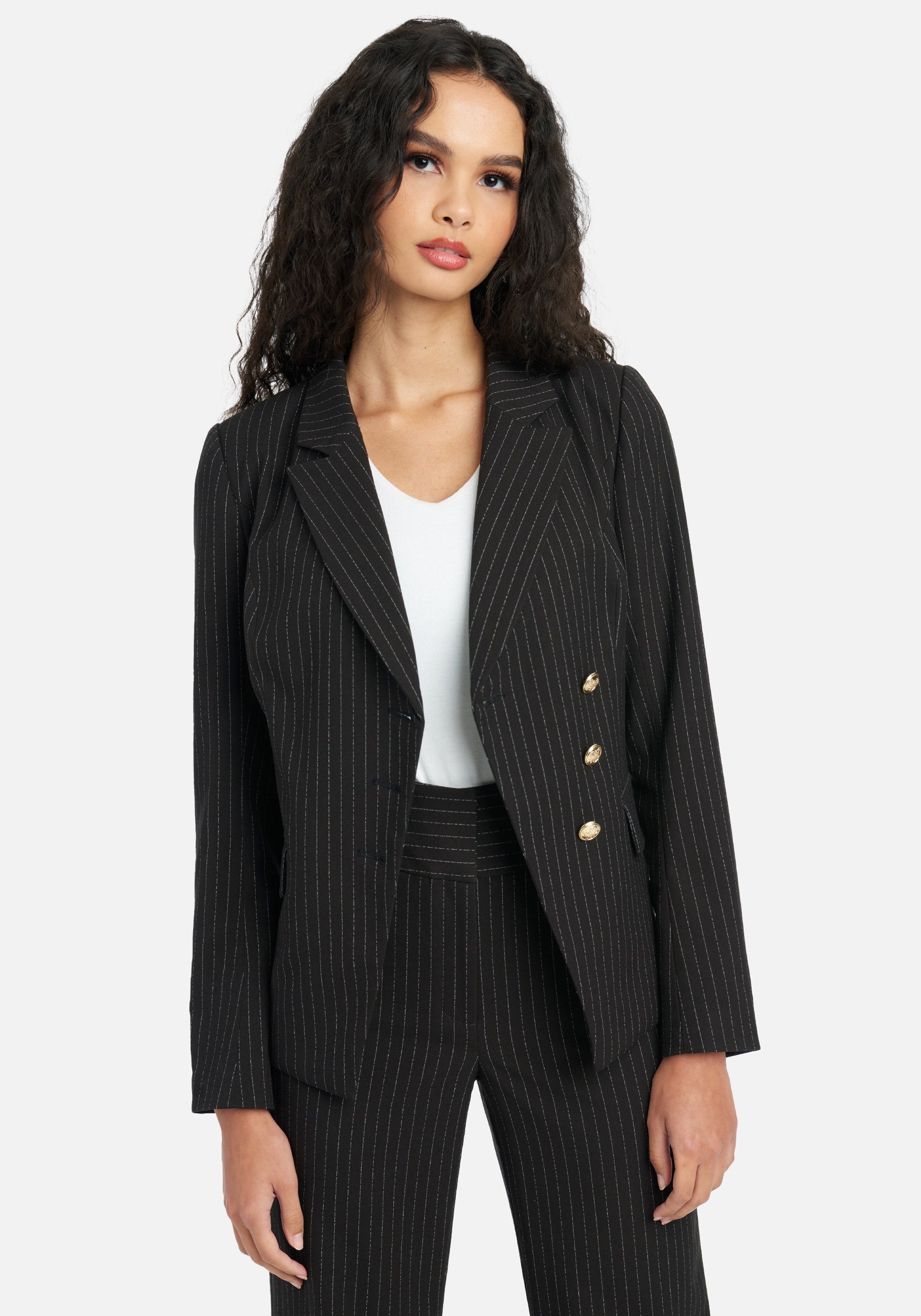 Asymmetric Front Button Tailored Jacket