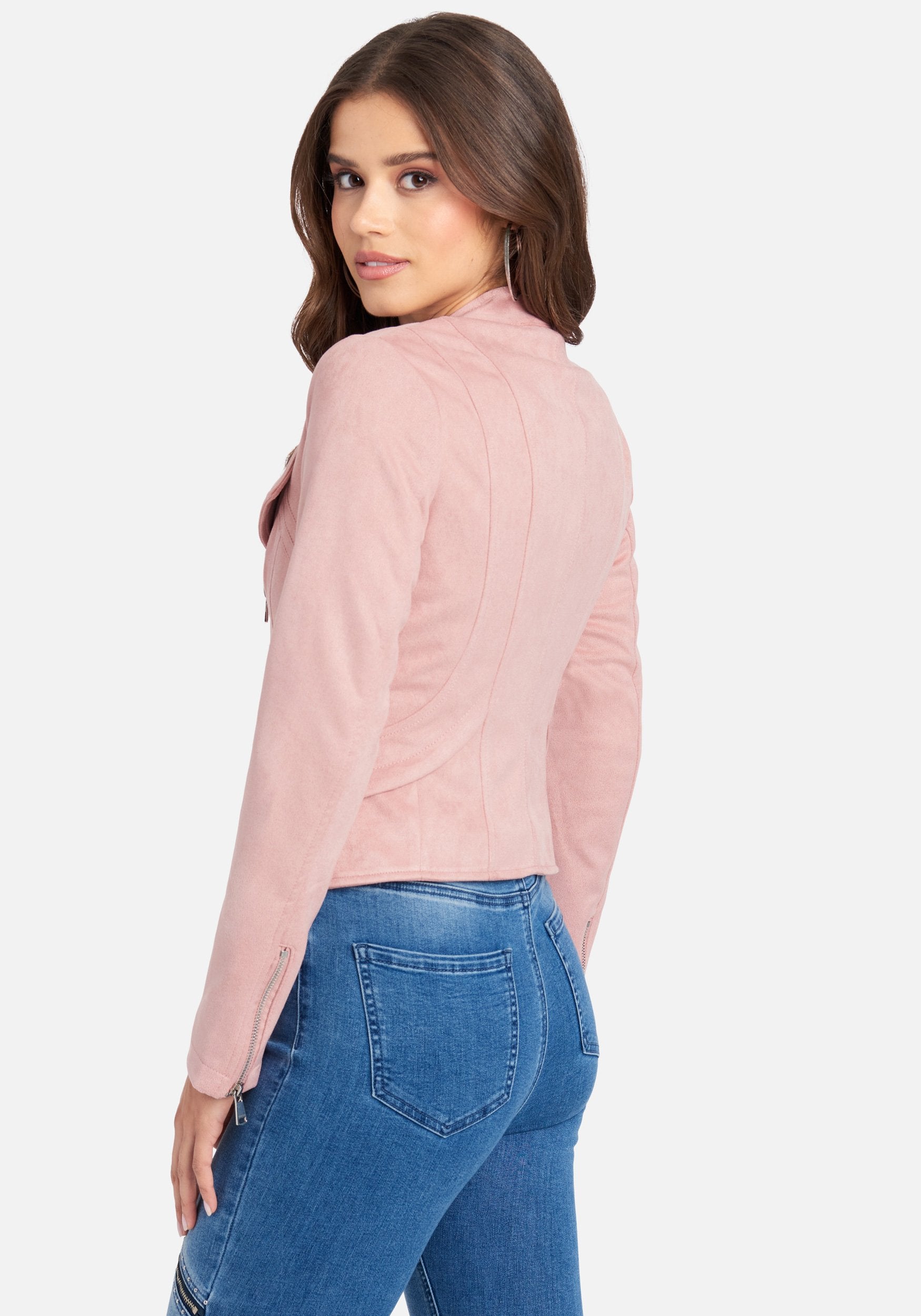 Vegan Suede Moto Jacket