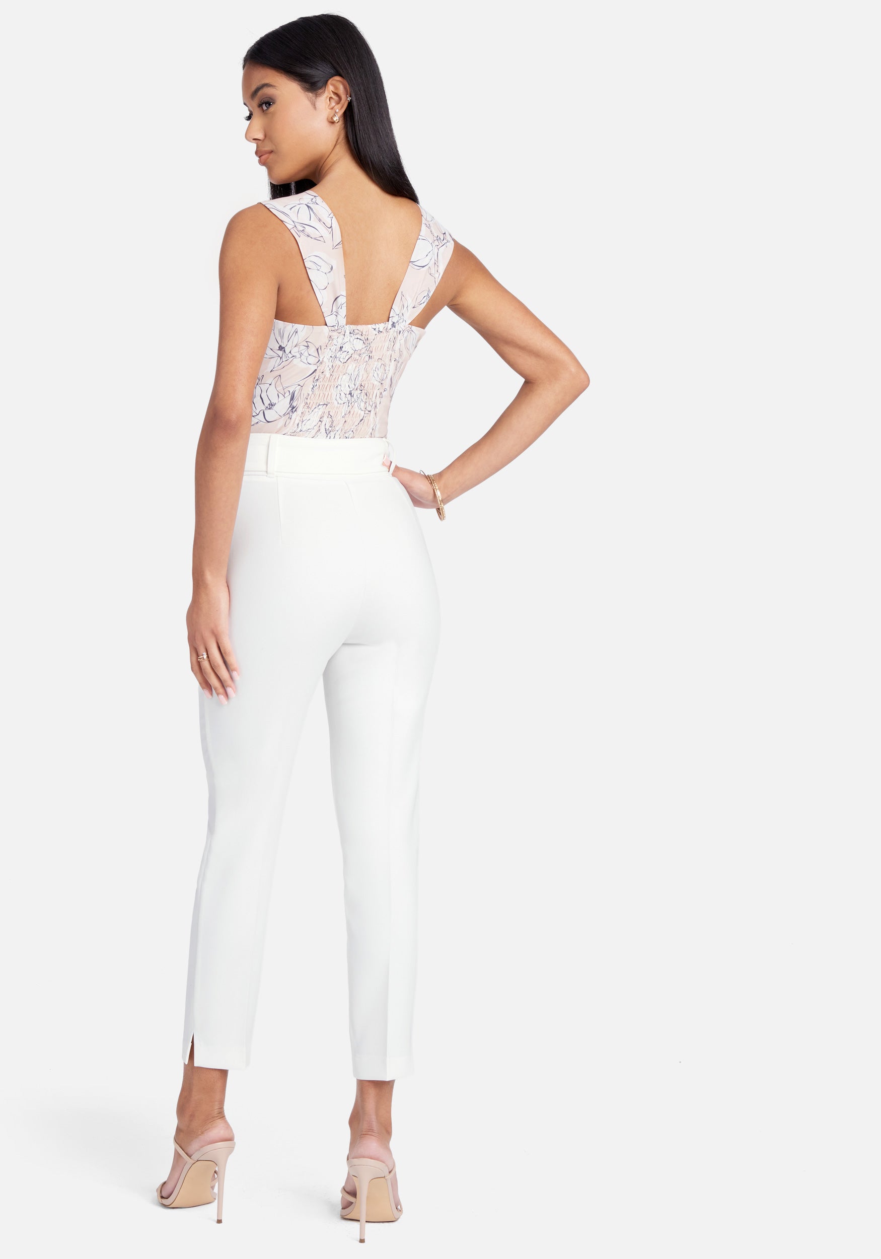 High Waist Woven Cigarette Pant