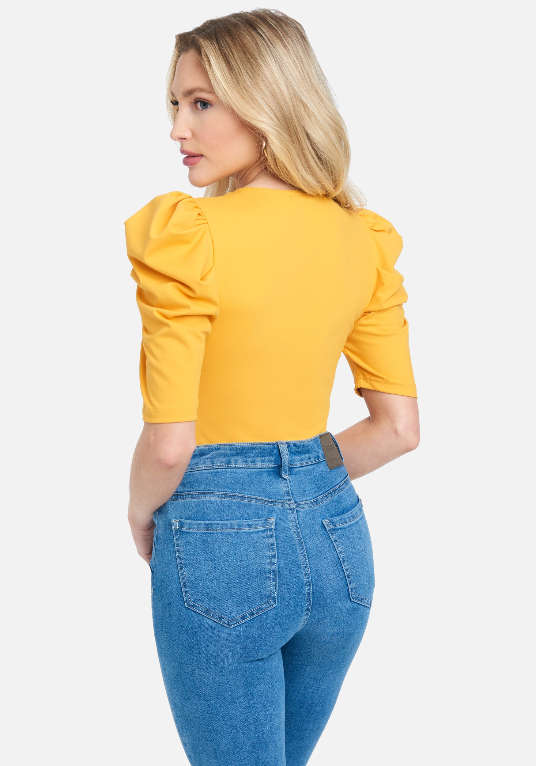 Ruched Sleeve V-Neck Top