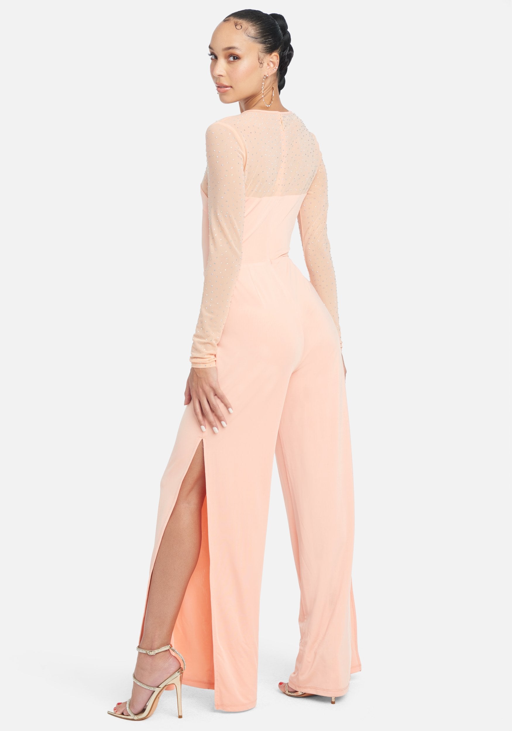 Embellished Illusion Jumpsuit