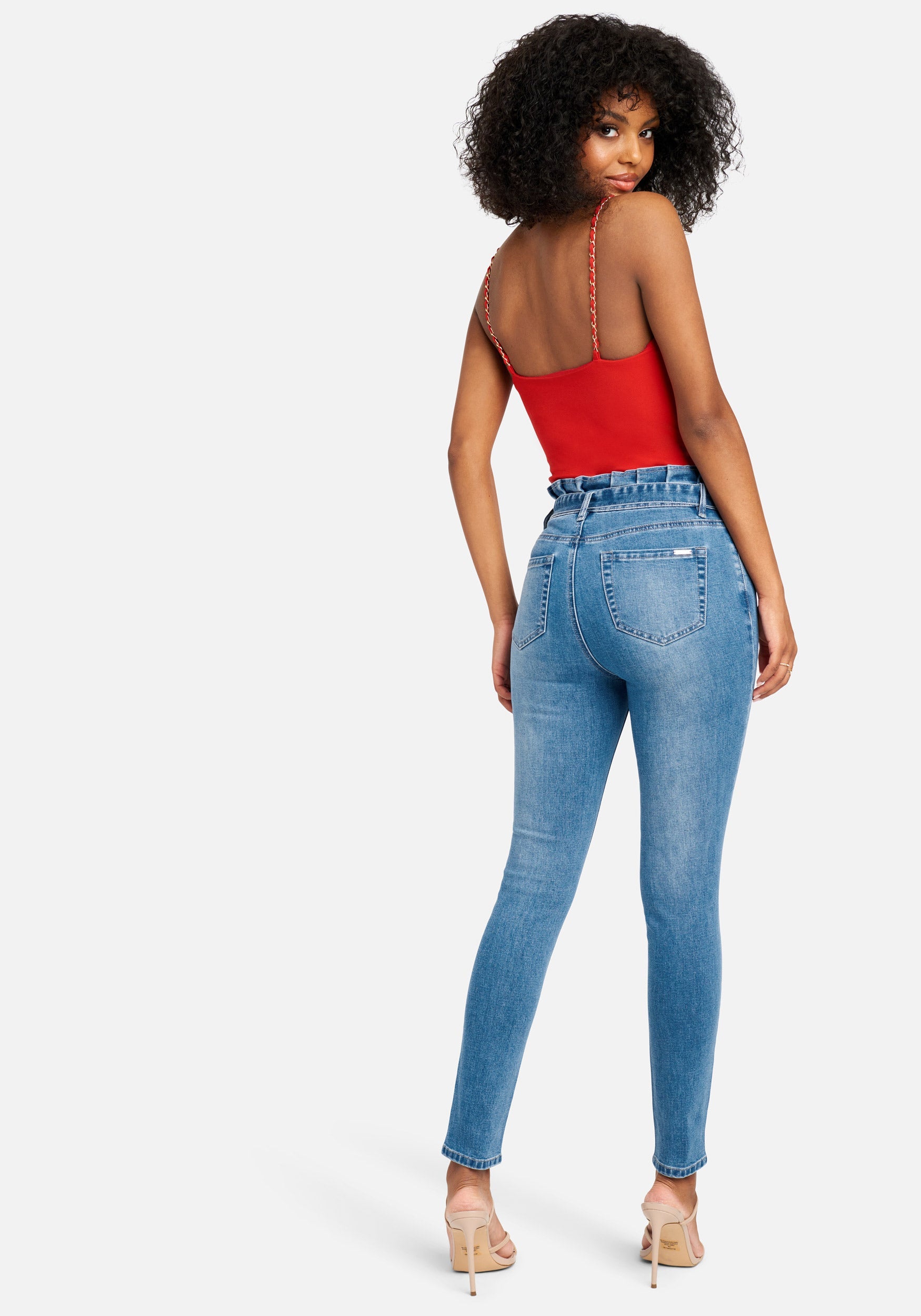 Paperbag Waist Skinny Jeans