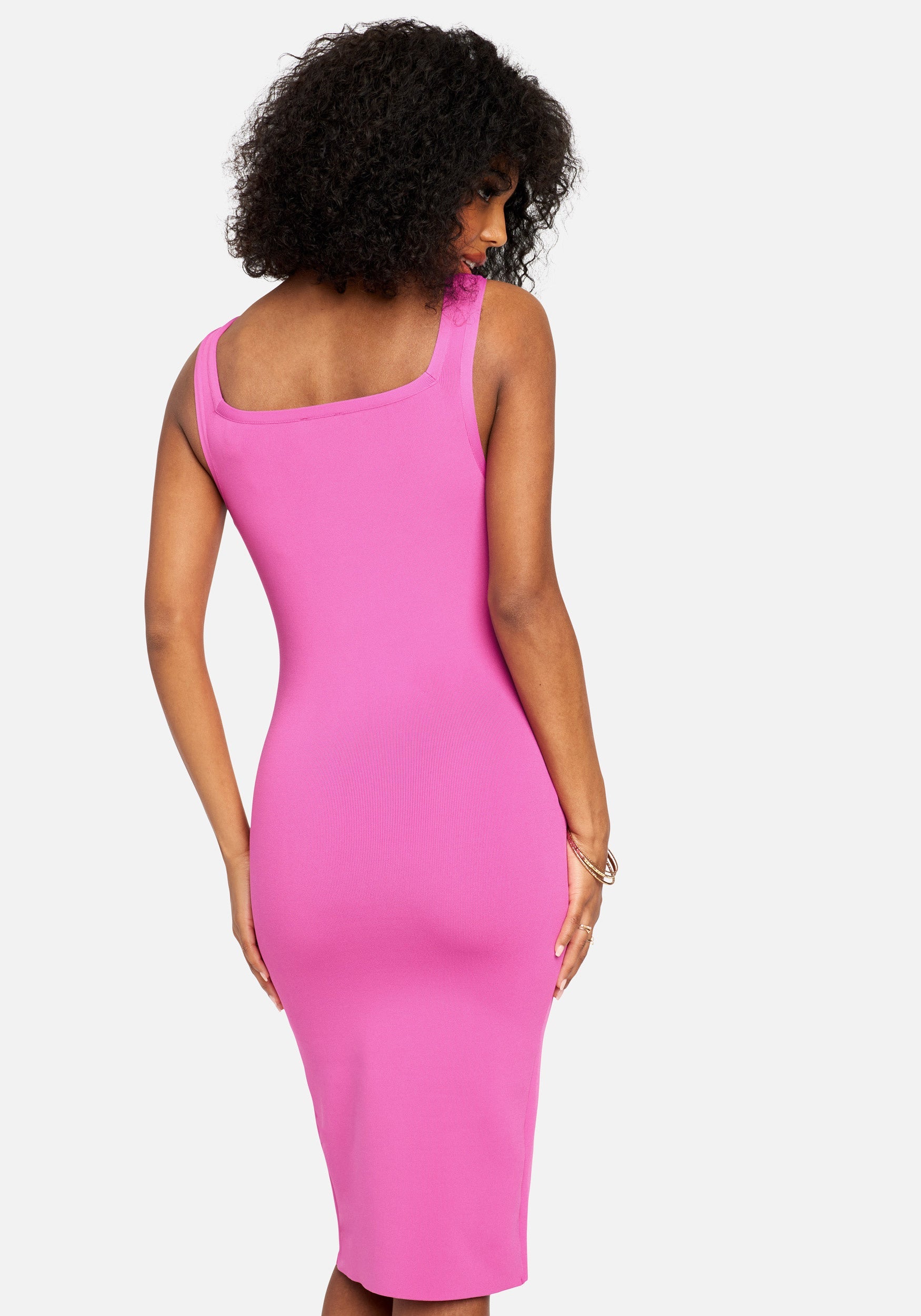 Bandage Double Ended Zipper Midi Dress