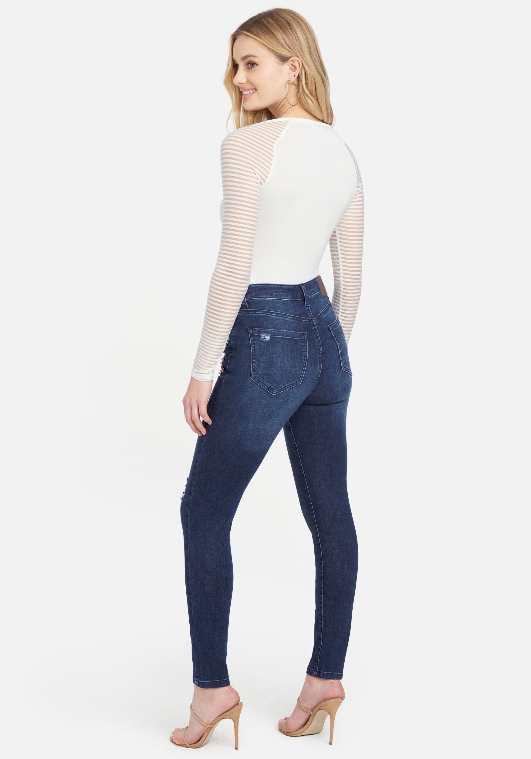Pearl And Rhinestone Skinny Jeans