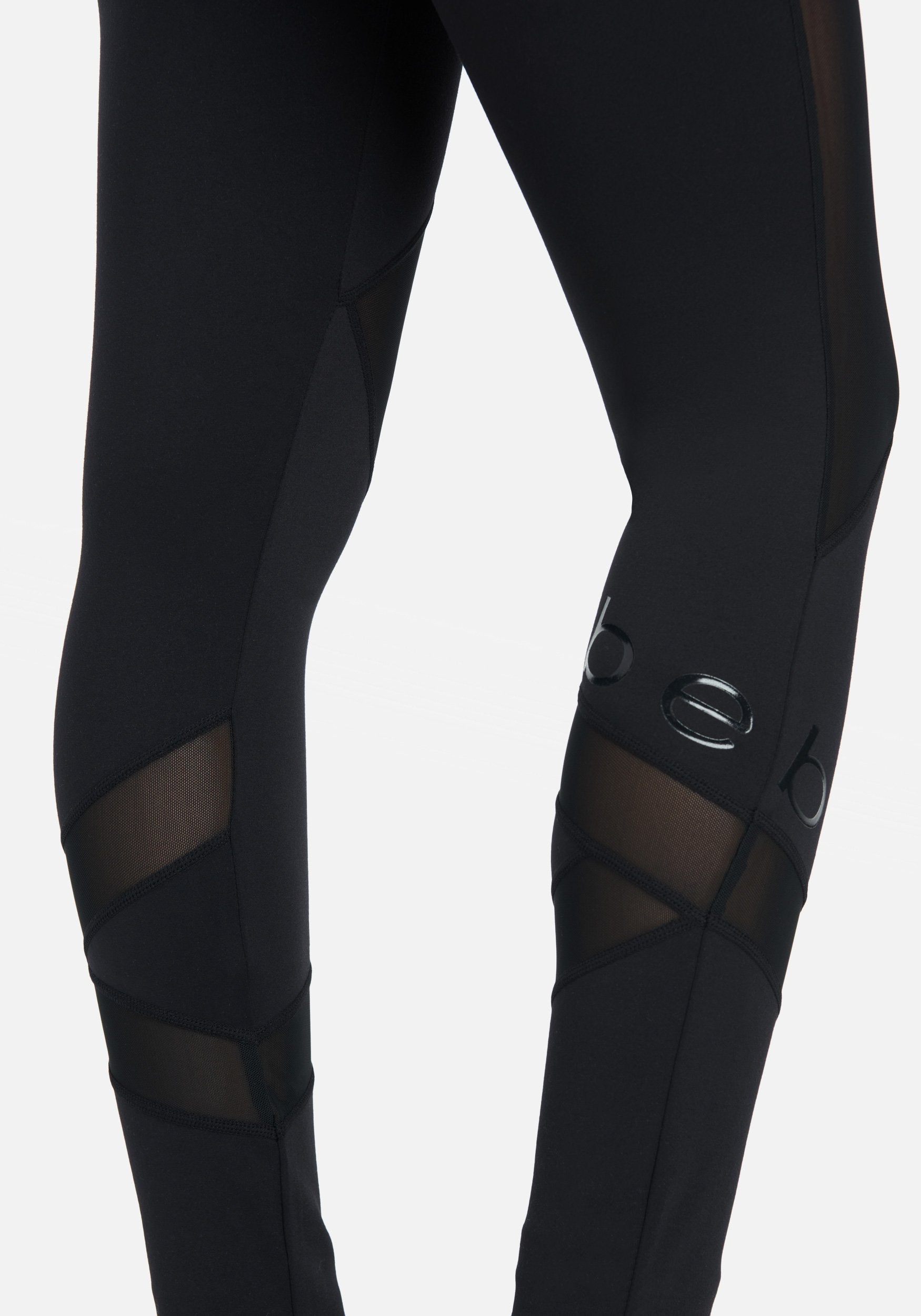 Bebe Logo Mesh Knit Leggings