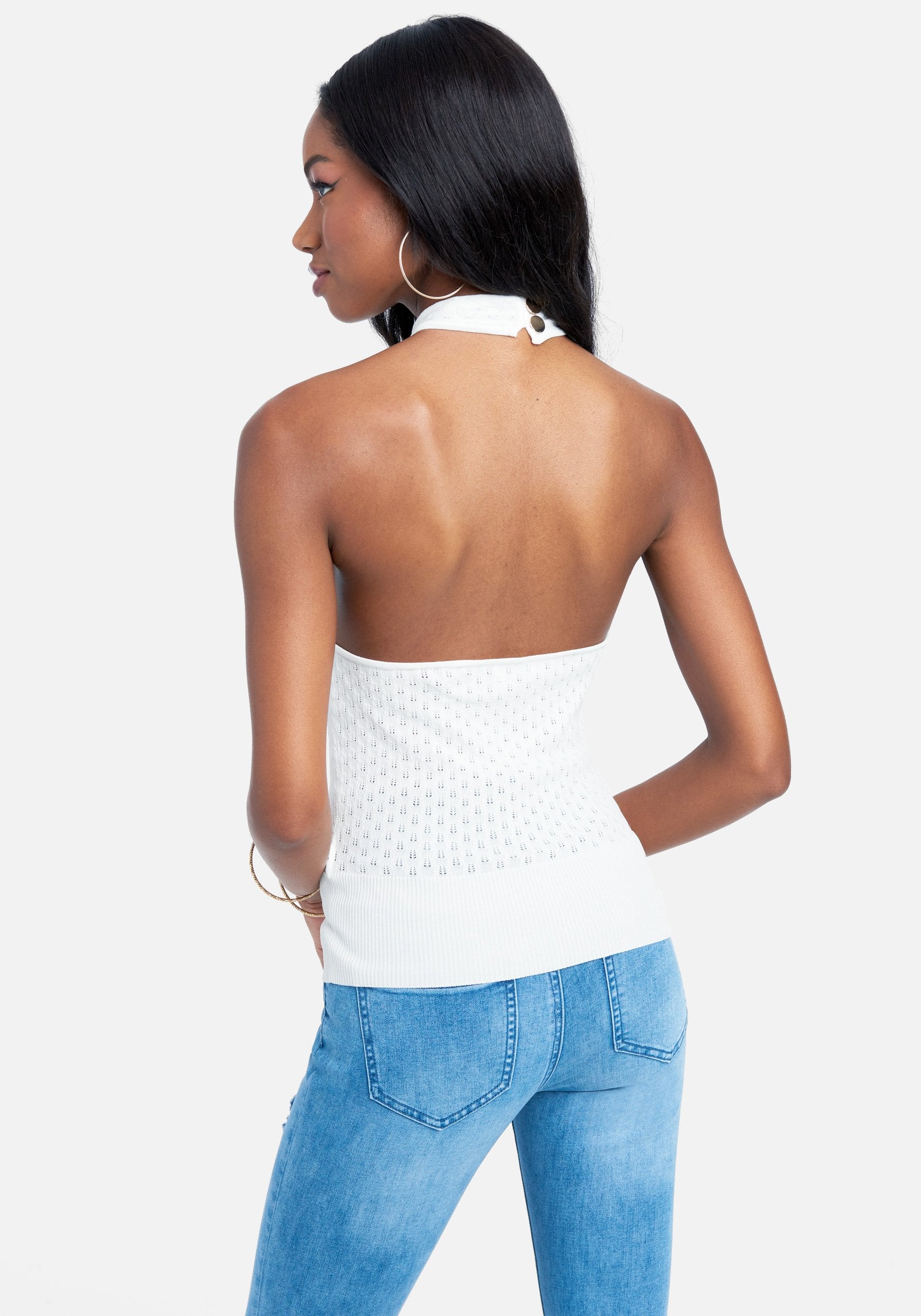 Halter Pointelle Top