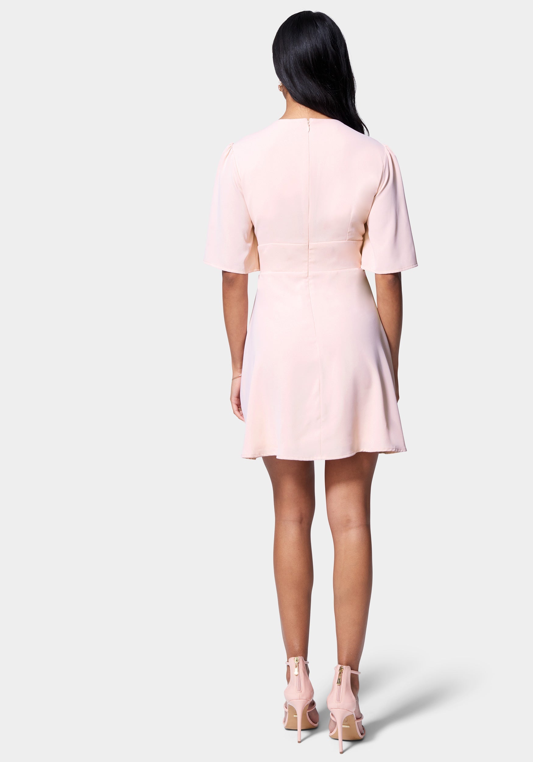 Ruffle Shoulder Flare Dress