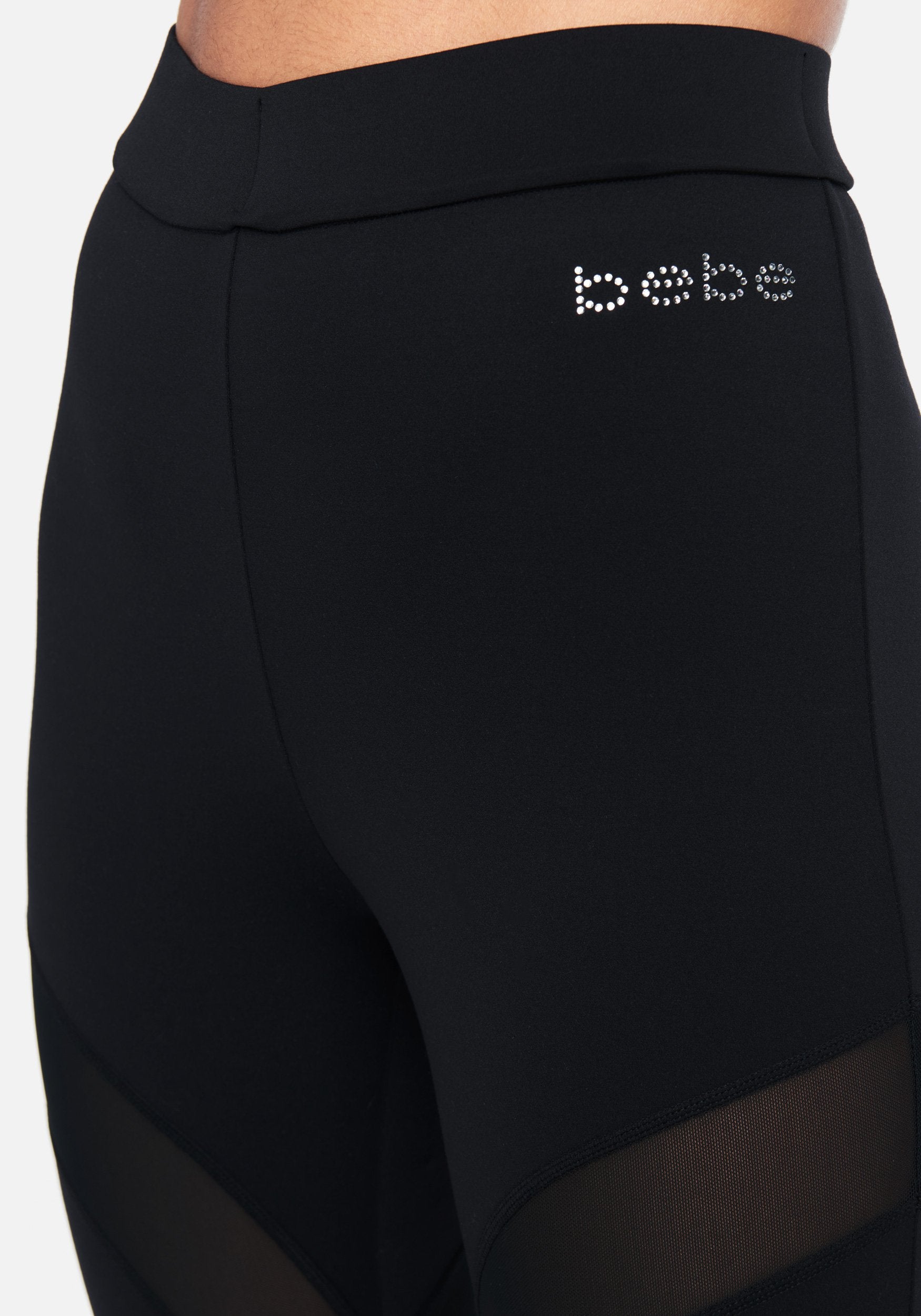 Bebe Logo High Waist Mesh Detail Legging